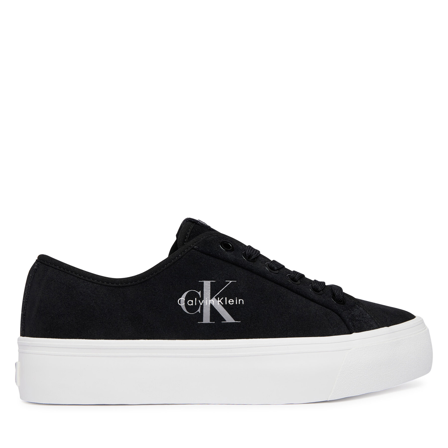 Calvin Klein Sneakersy Vulc Flatf Laceup Suede HW0HW03088 Czarny