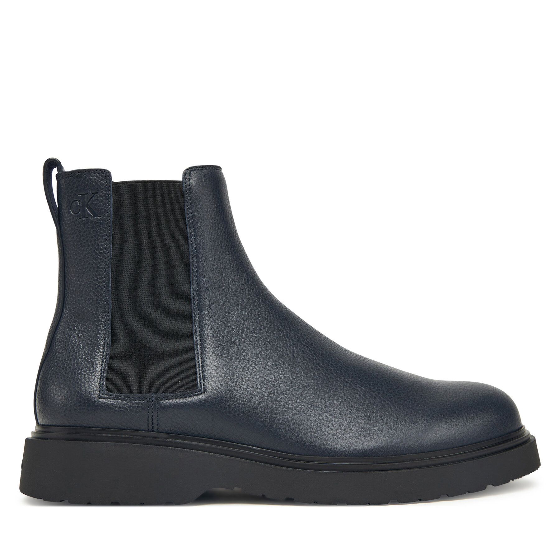 Calvin Klein Sztyblety Combat Ess Chelsea Boot Lth YM0YM01374 Granatowy