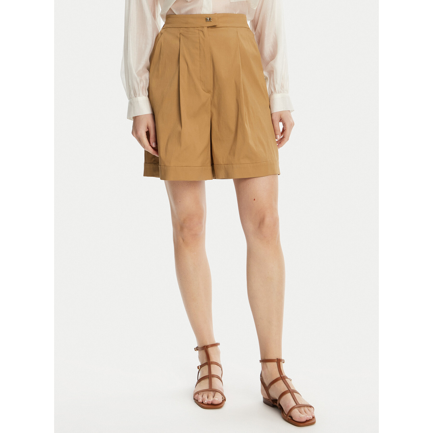 Max Mara Beachwear Bermudy Sultano 2516141019 Brązowy Relaxed Fit