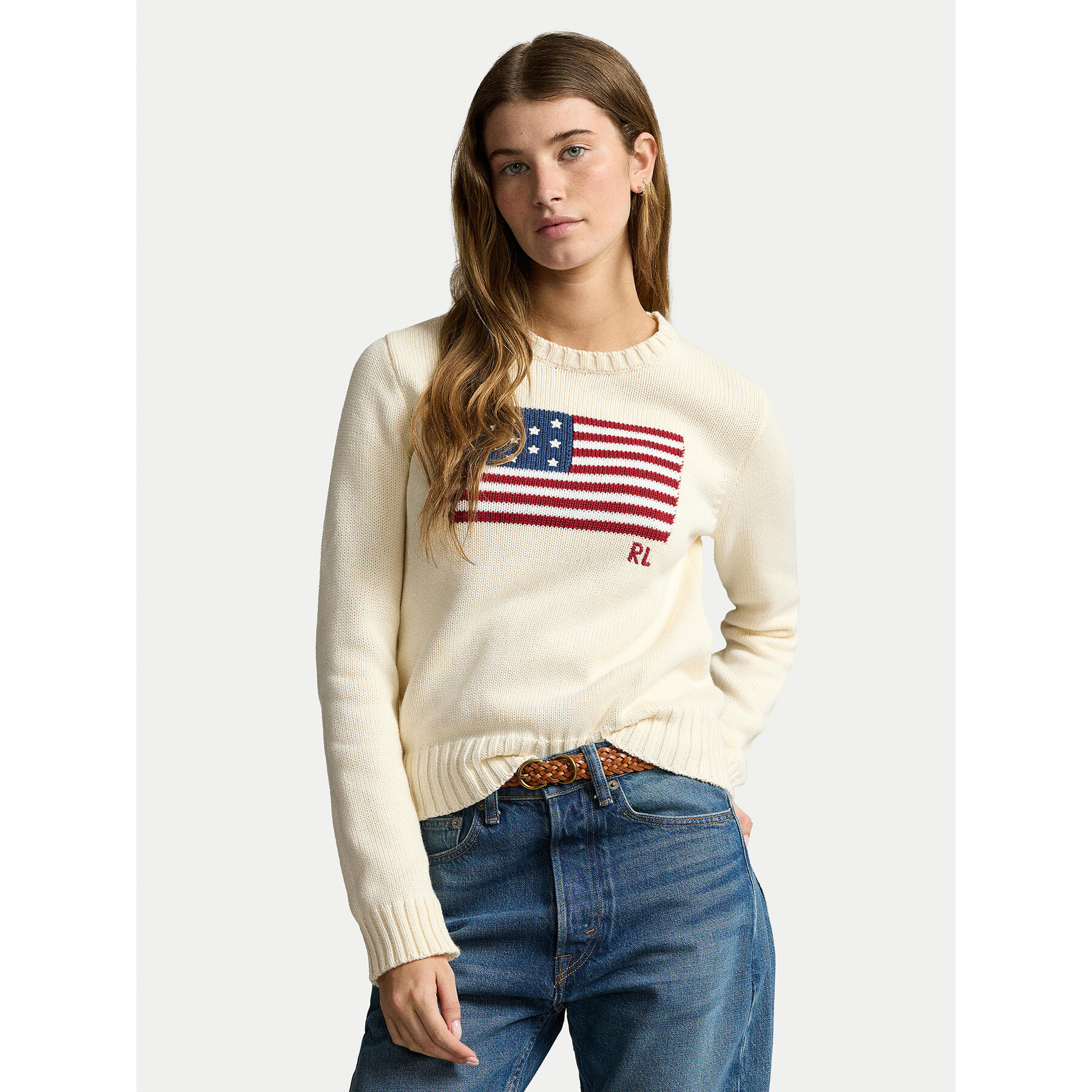 Polo Ralph Lauren Sweter 211896939002 Beżowy Straight Fit