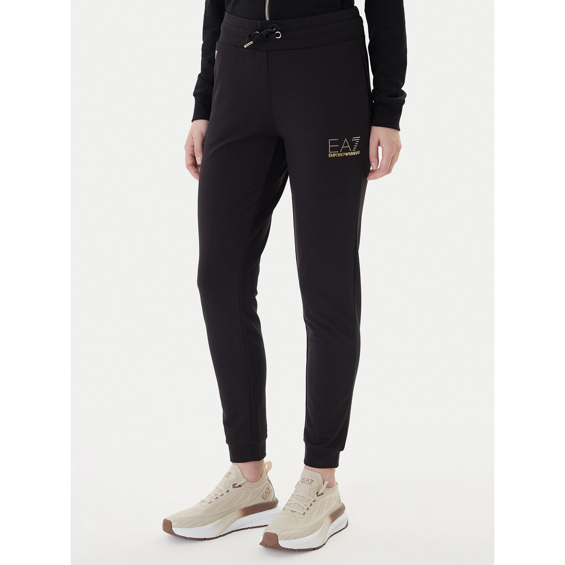EA7 Emporio Armani Spodnie dresowe 8NTP66 TJ9RZ 1200 Czarny Regular Fit