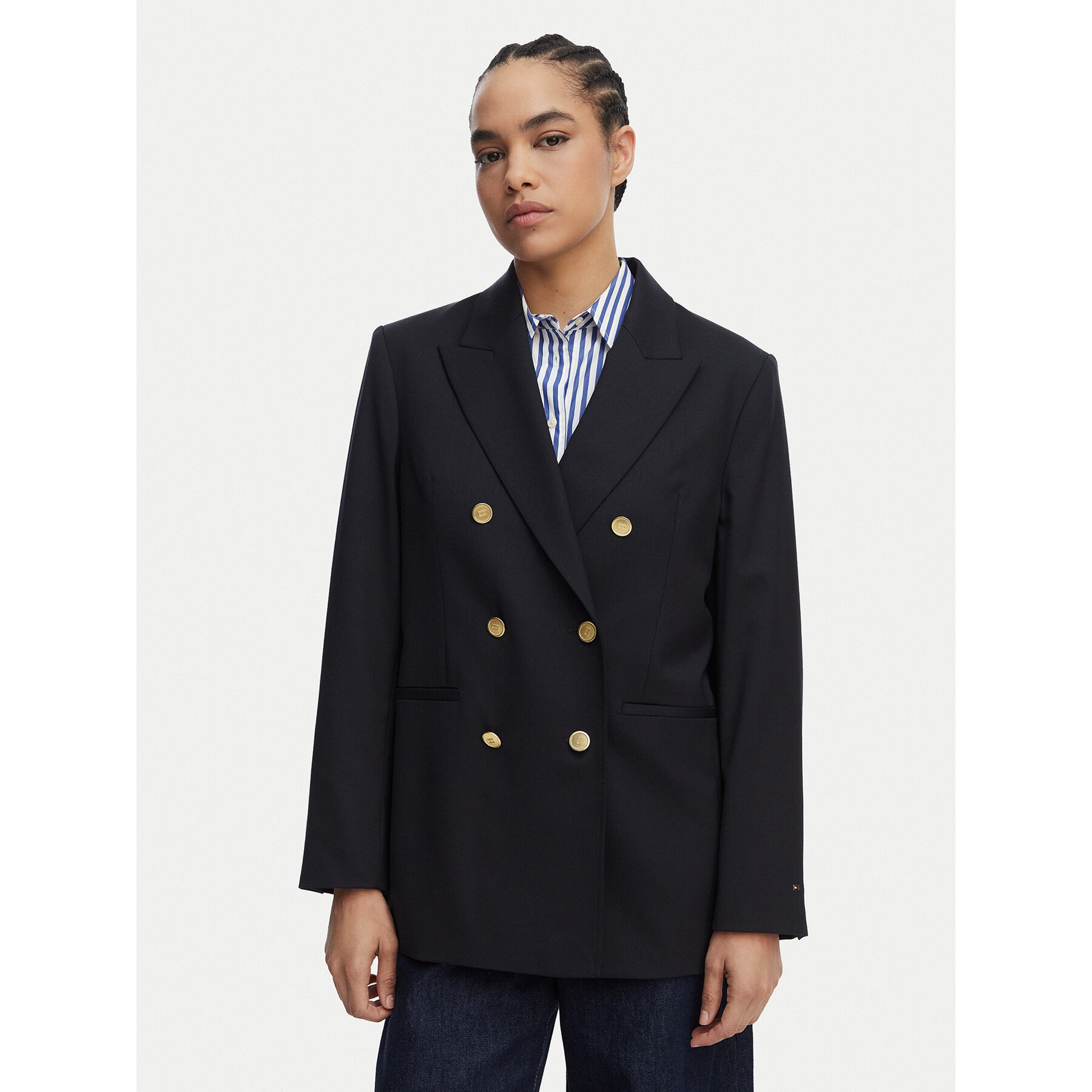 Tommy Hilfiger Marynarka WW0WW50784 Granatowy Relaxed Fit