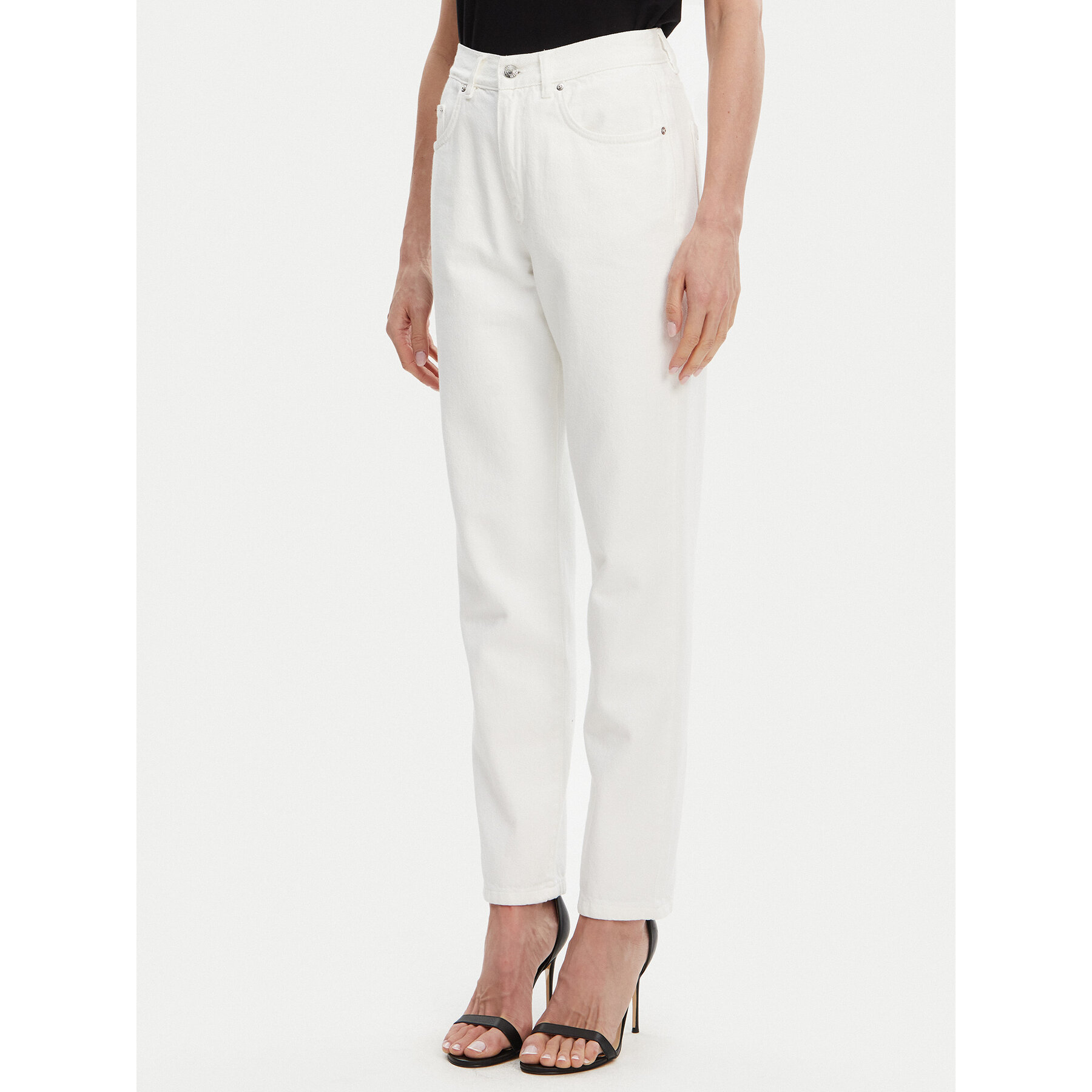 ACCESS FASHION Jeansy 53-8024-581 Biały Straight Leg