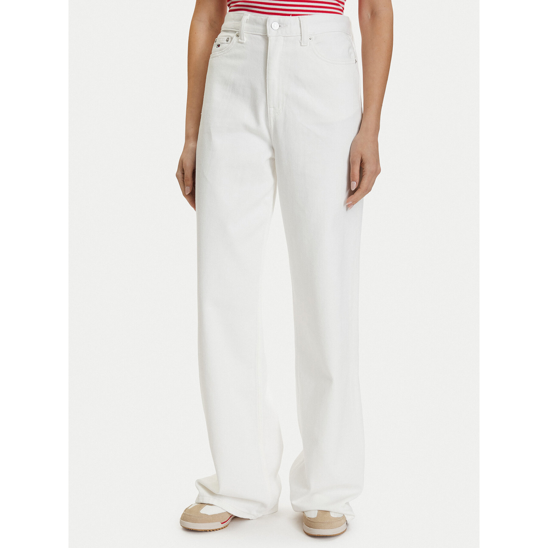 Tommy Jeans Jeansy DW0DW22648 Biały Straight Leg