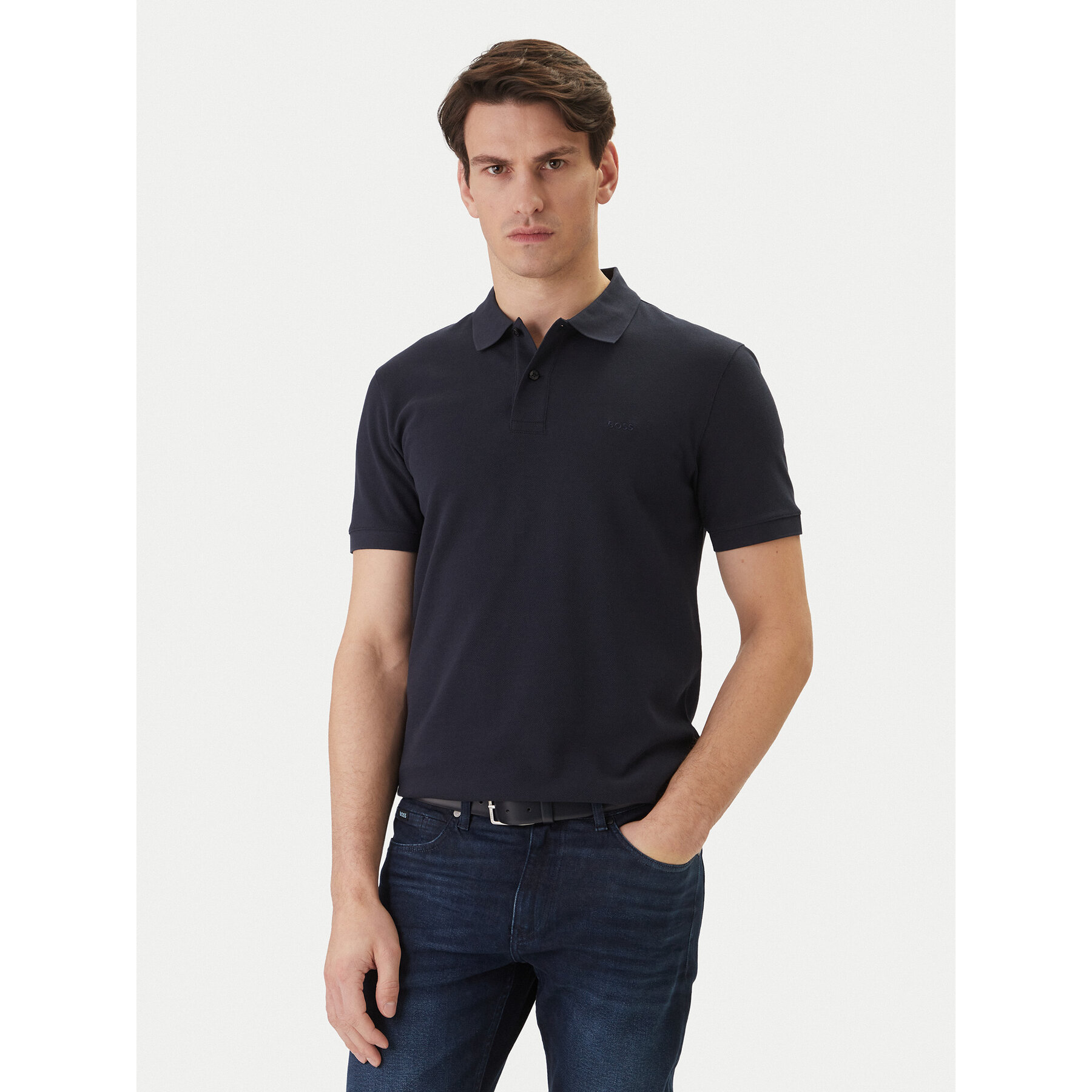 BOSS Polo Pallas 50553564 Granatowy Regular Fit