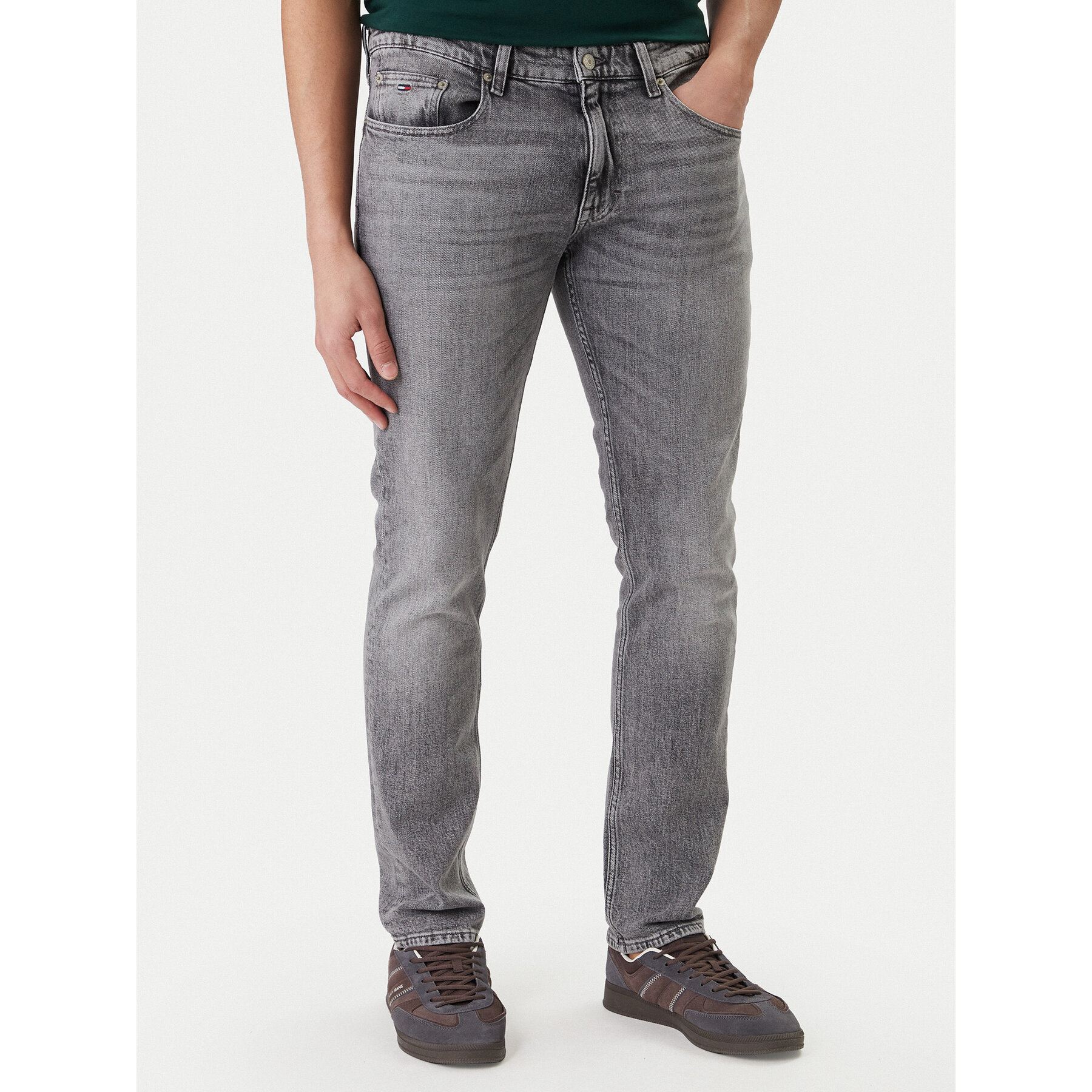 Tommy Jeans Jeansy Scanton DM0DM22926 Szary Slim Fit