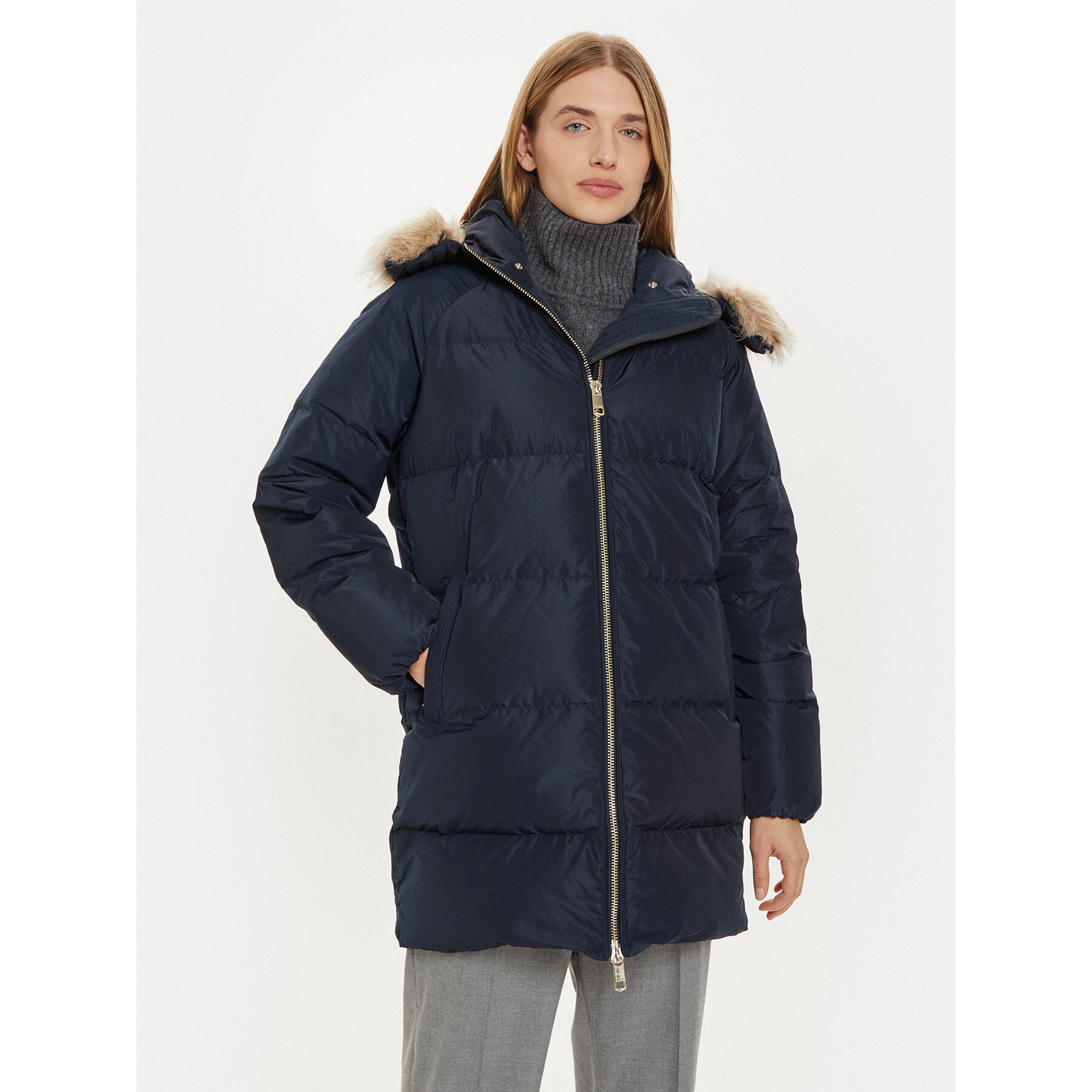 Tommy Hilfiger Kurtka puchowa WW0WW42743 Granatowy Regular Fit