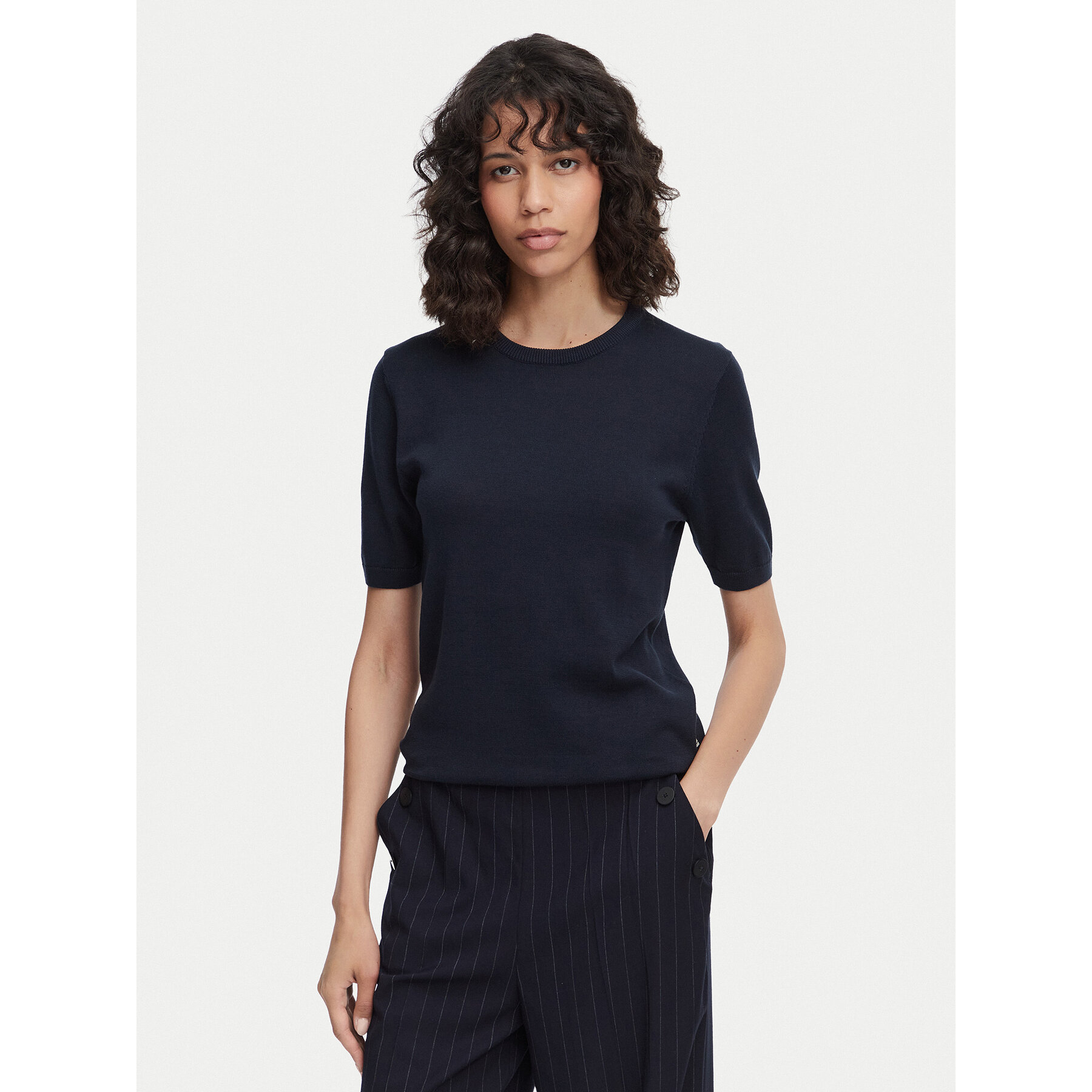 Beverly Hills Polo Club Bluzka P-SS26W-M6564-0298 Granatowy Regular Fit