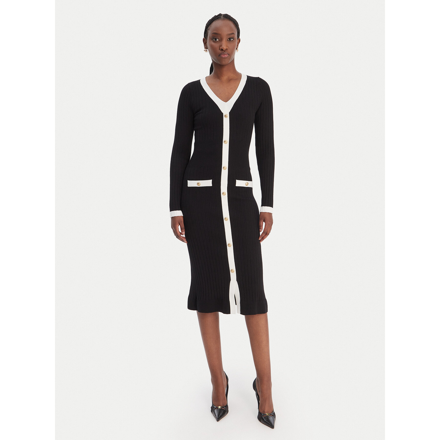 Guess Sukienka dzianinowa W6RK38 Z3HP2 Czarny Regular Fit