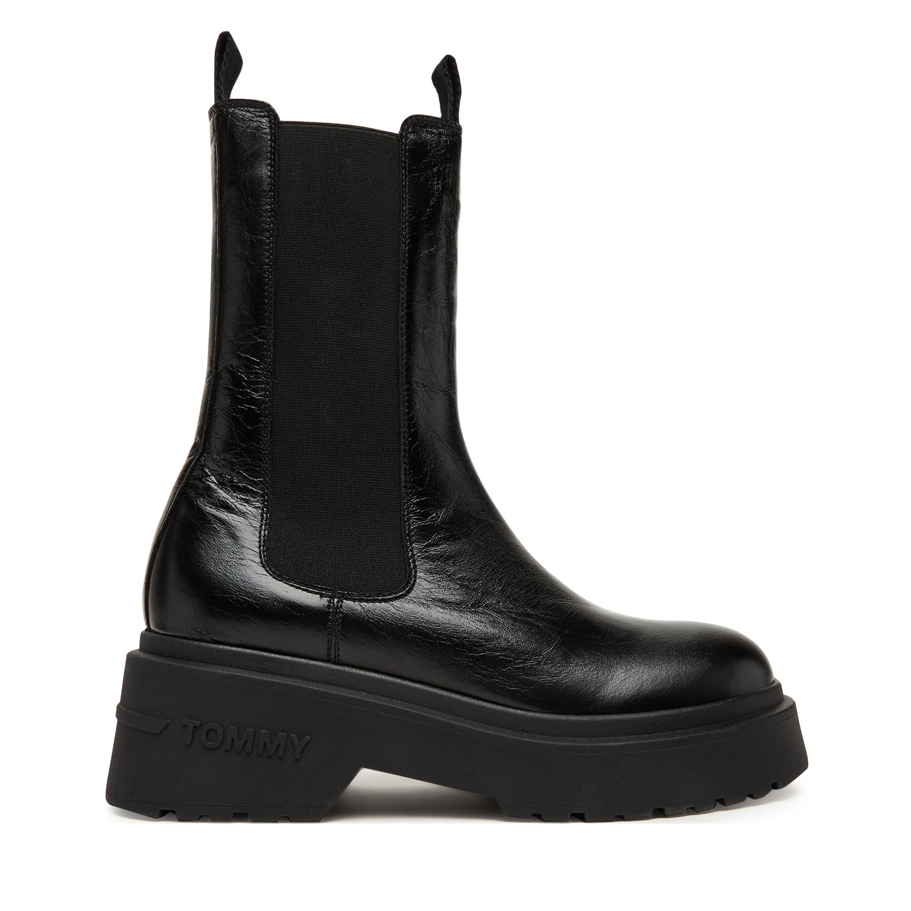 Tommy Jeans Sztyblety Tjw Chunky Shiny EN0EN02888 Czarny