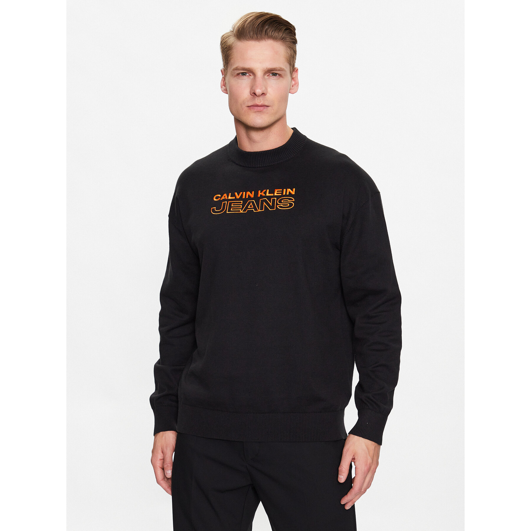 Calvin Klein Jeans Sweter J30J323841 Czarny Regular Fit
