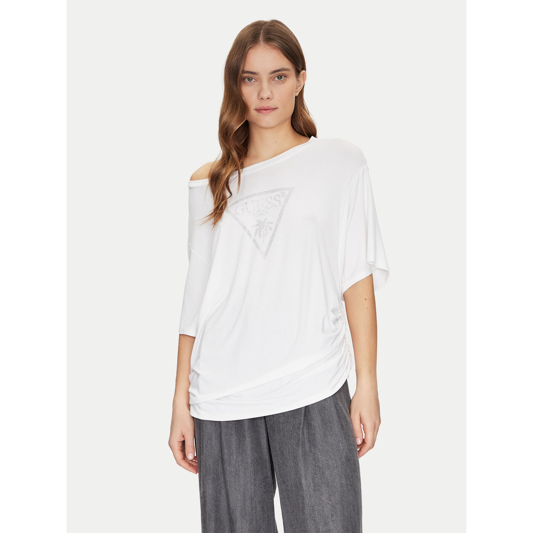 Guess T-Shirt E4GI00 K68D2 Biały Regular Fit