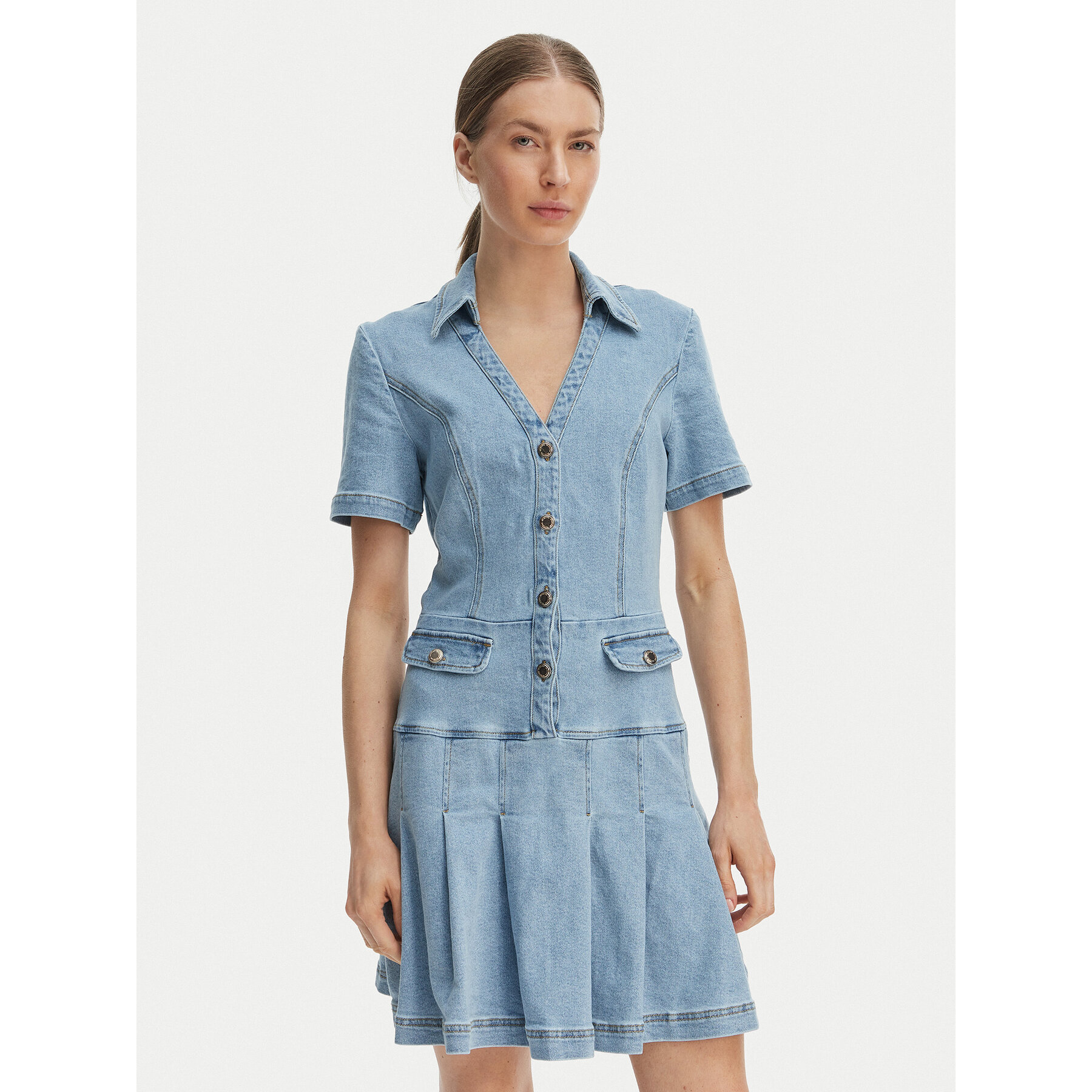Morgan Sukienka jeansowa 251-RTALA Niebieski Slim Fit