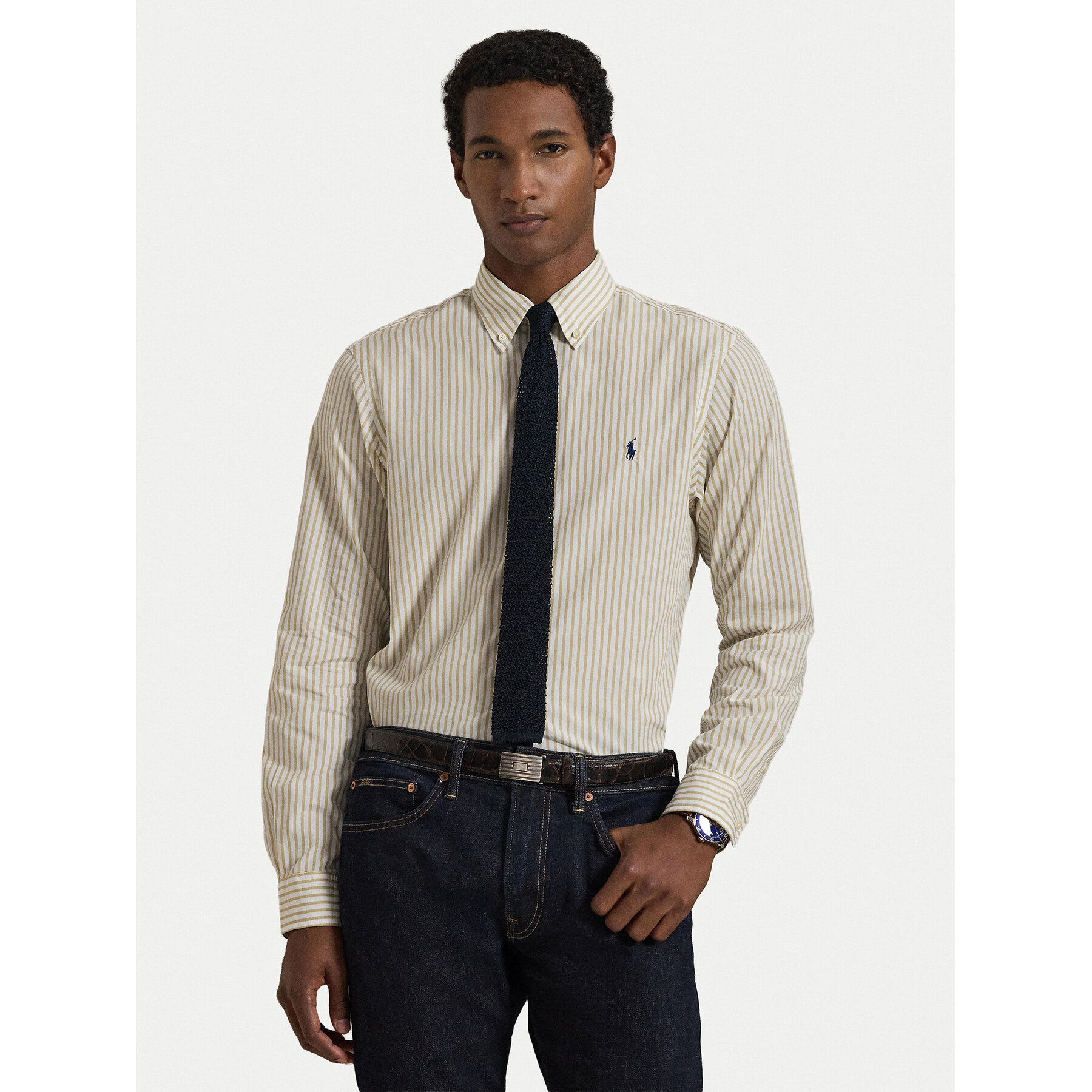 Polo Ralph Lauren Koszula 710B15595007 Beżowy jasny Custom Fit