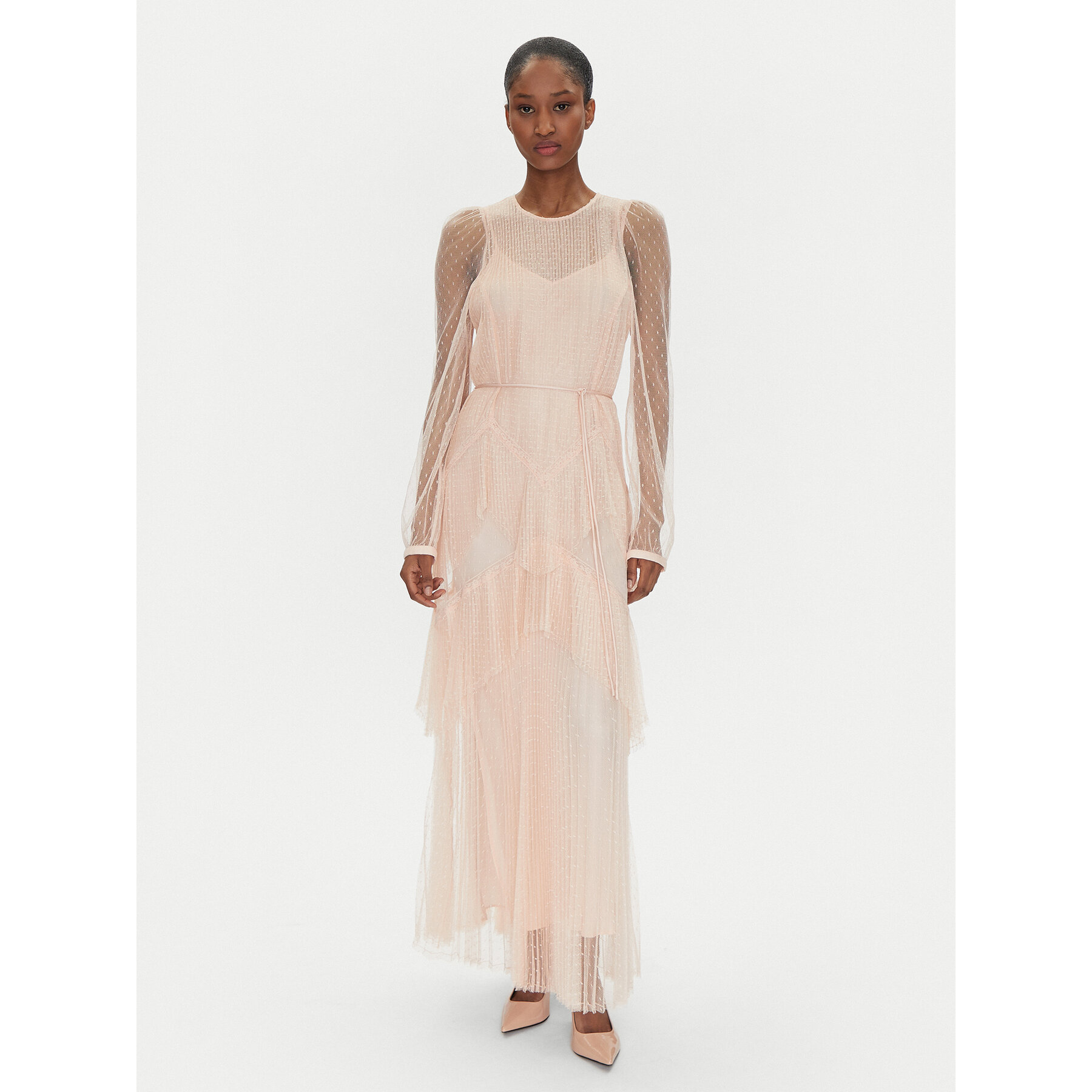 TWINSET Sukienka letnia 251TP2510 Różowy Regular Fit