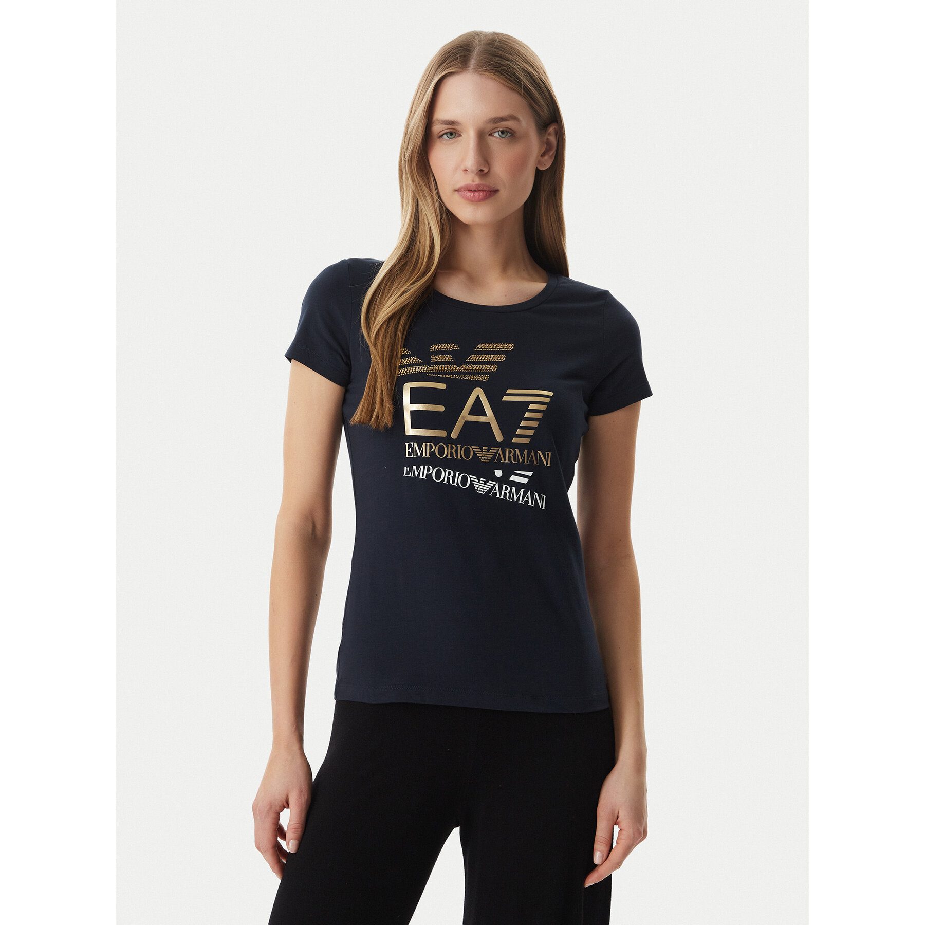 EA7 Emporio Armani T-Shirt 7W000977 AF10373 UB102 Granatowy Regular Fit