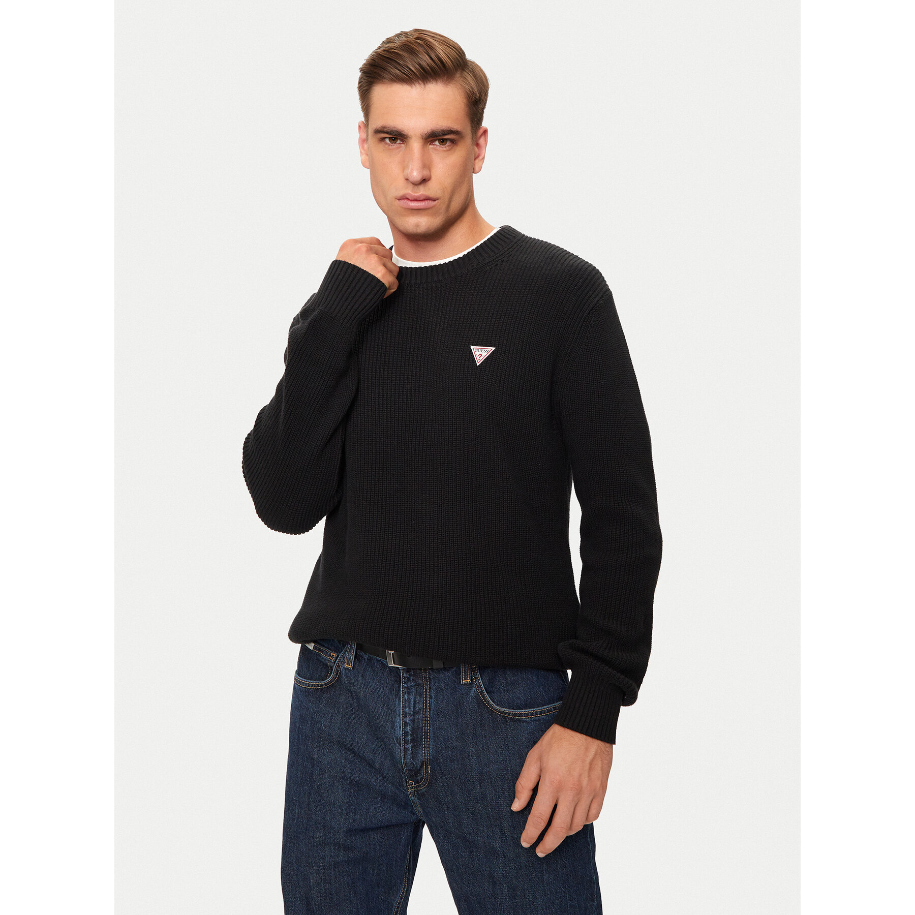 Guess Jeans Sweter M4BR30 Z3HM1 Czarny Regular Fit