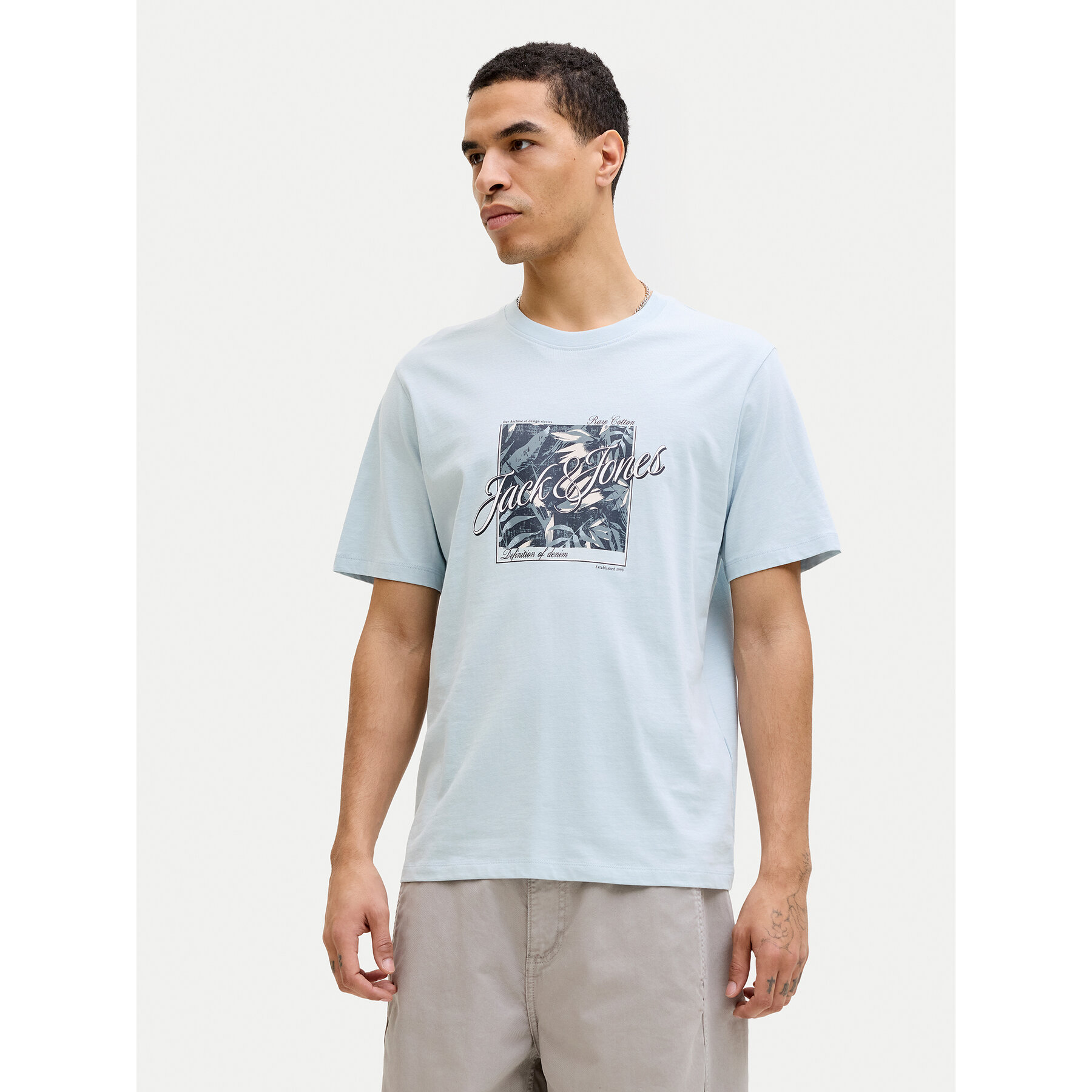 Jack & Jones T-Shirt Honolulu 12288088 Błękitny Regular Fit