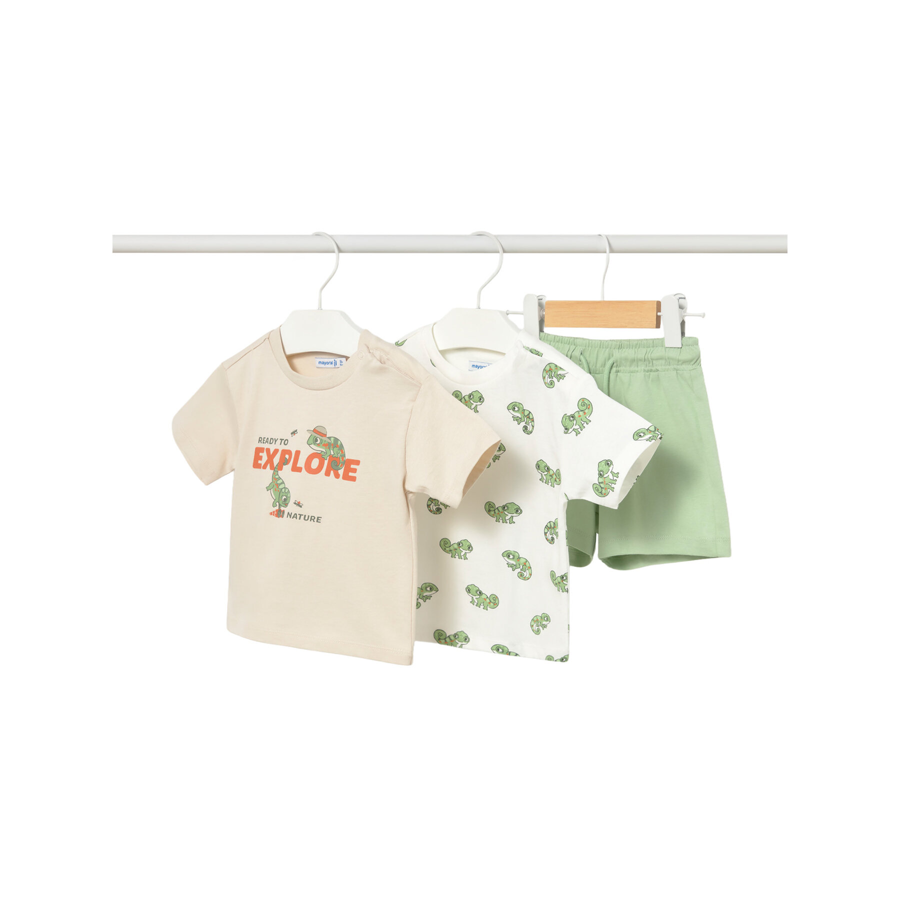 Mayoral Komplet 2 t-shirtów i spodenek 1669 Kolorowy Regular Fit