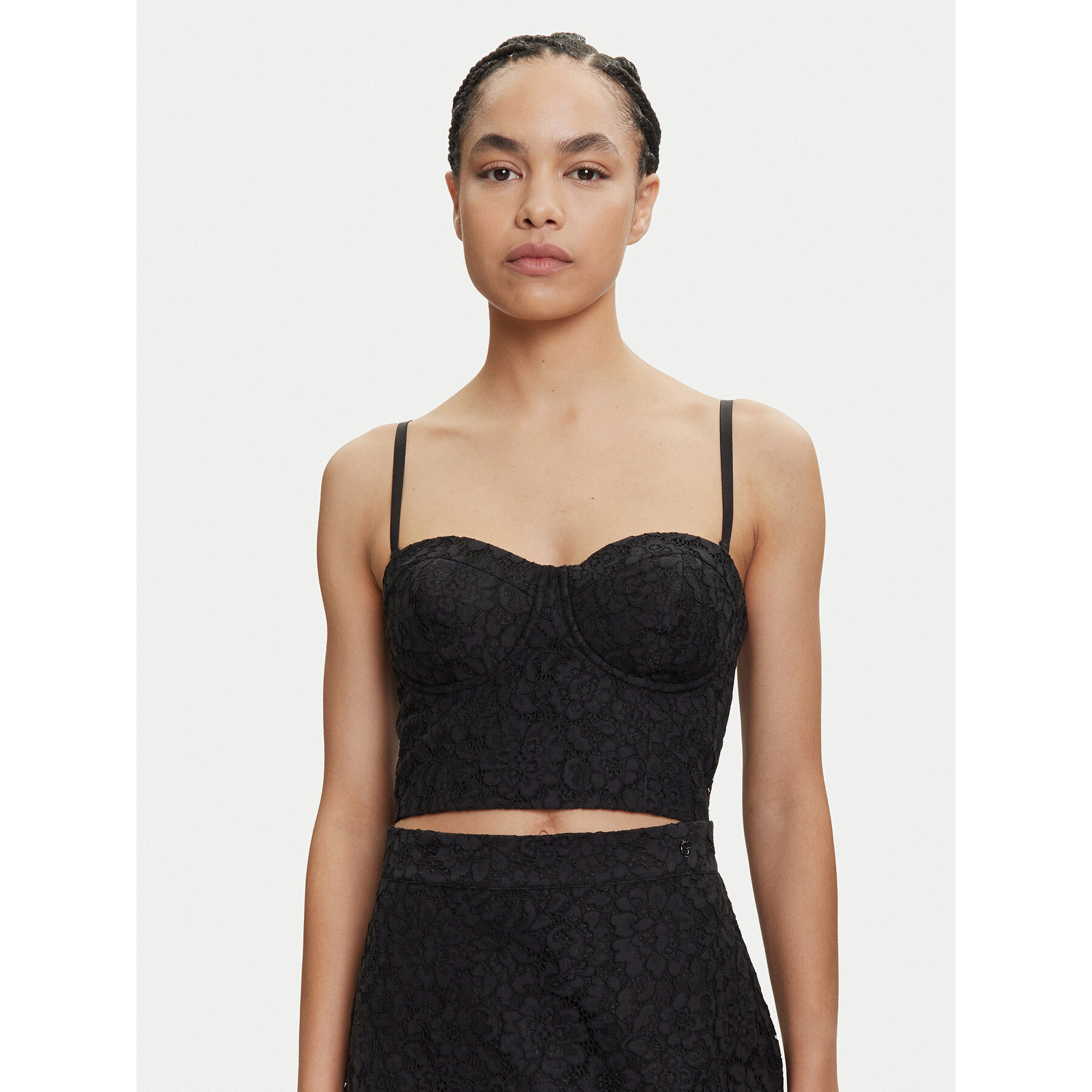 Guess Top W5YH42 WHD00 Czarny Regular Fit