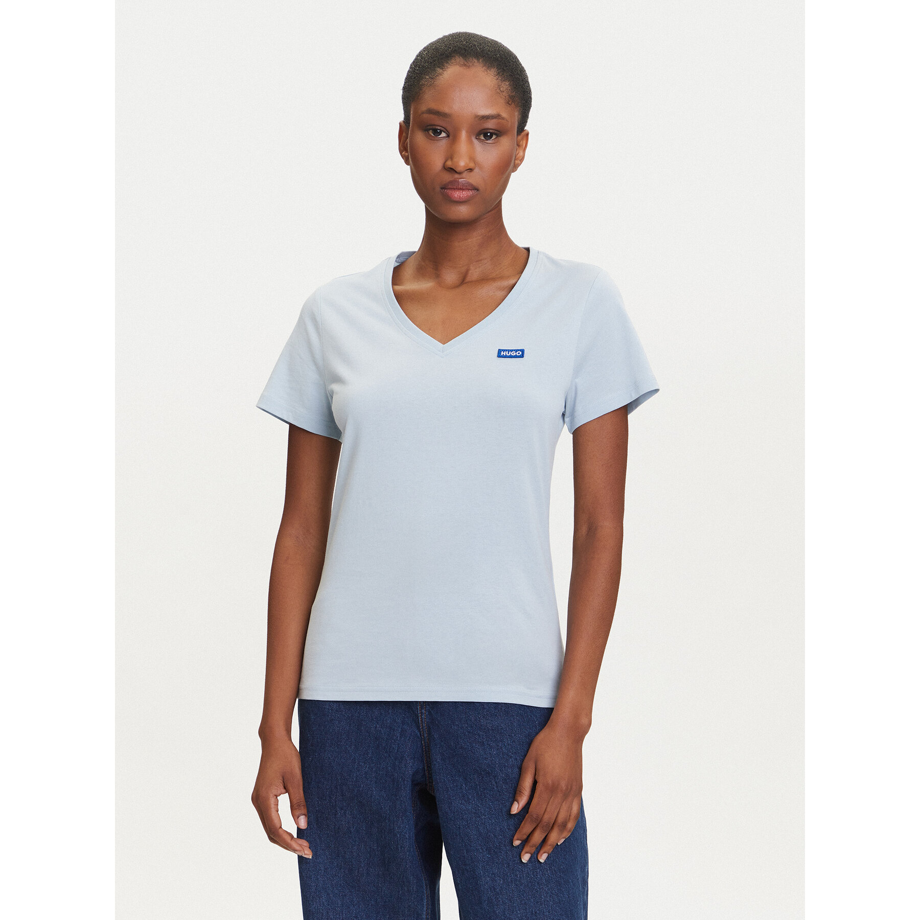 HUGO T-Shirt Classic 50513667 Błękitny Slim Fit