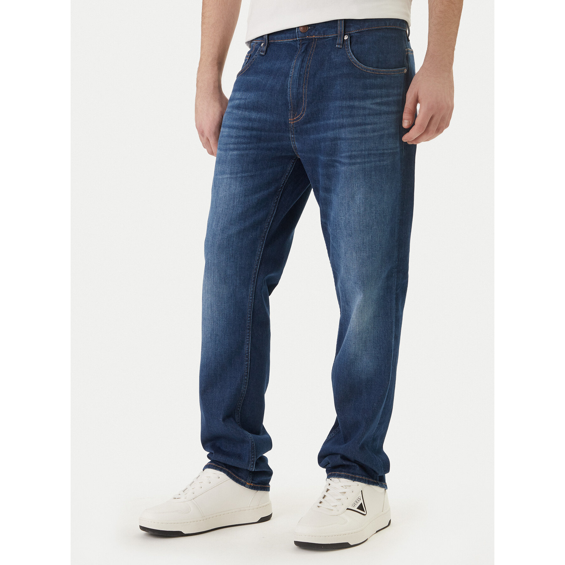 Guess Jeansy M6GA31 D1089 Niebieski Straight Leg