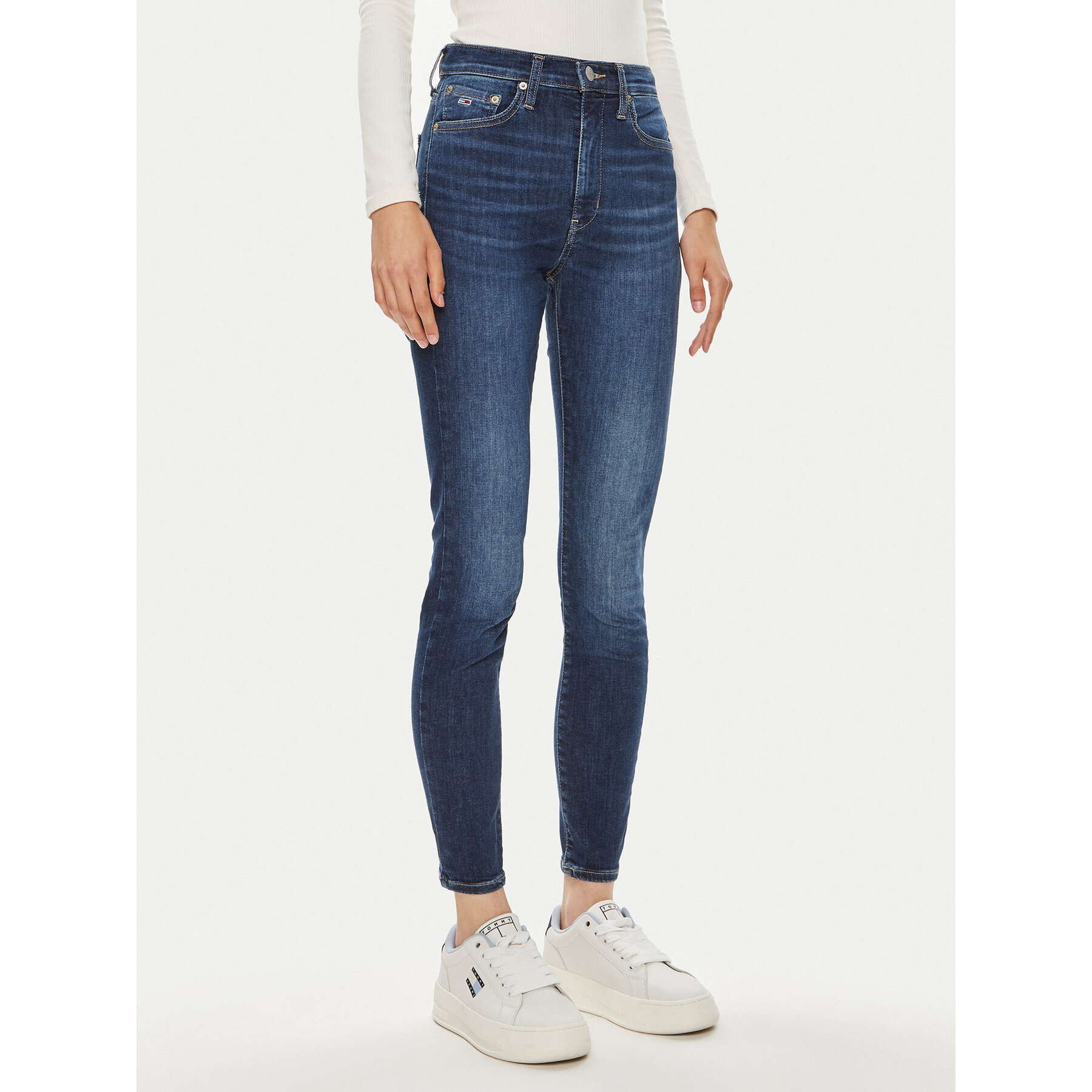 Tommy Jeans Jeansy Sylvia DW0DW19258 Granatowy Skinny Fit