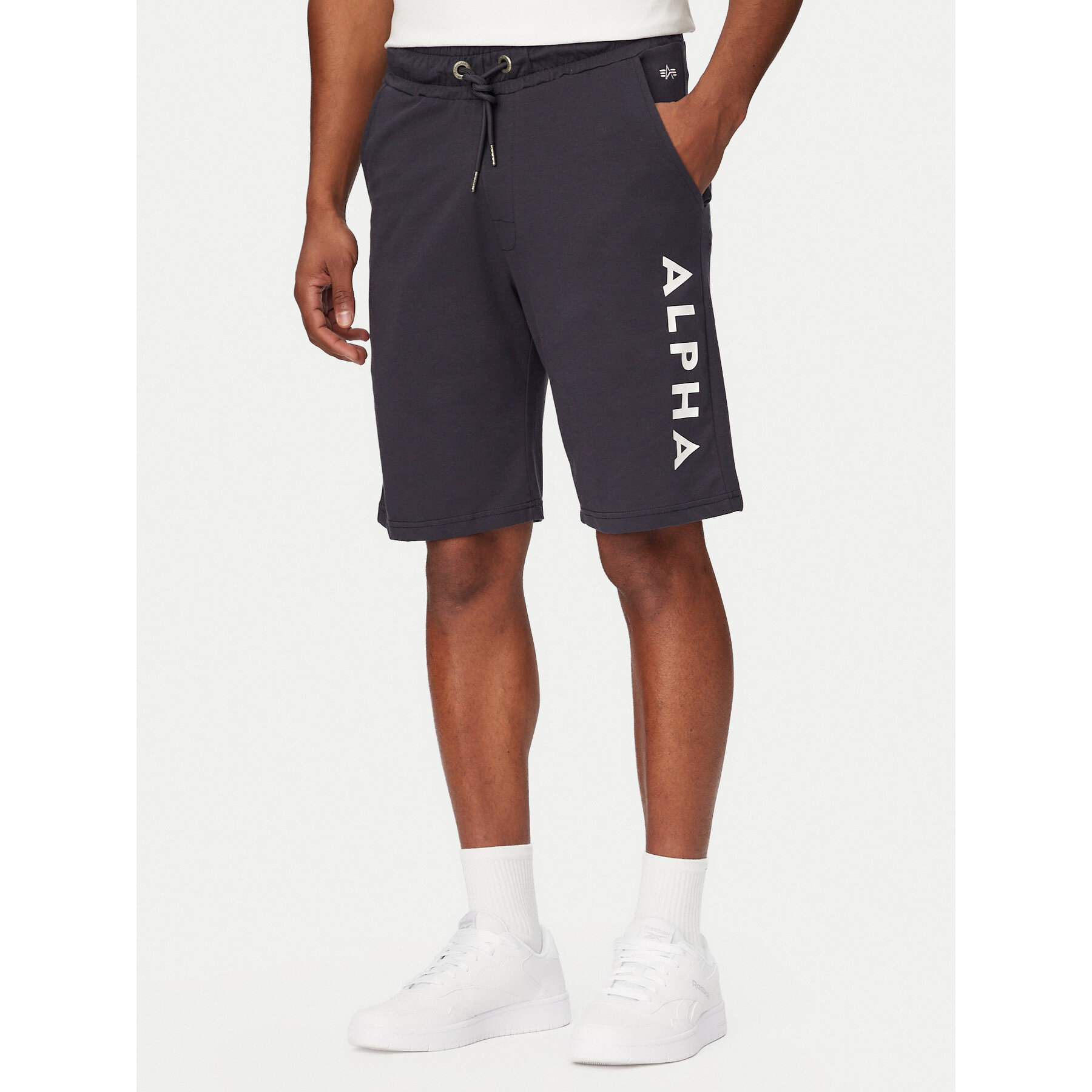 Alpha Industries Szorty sportowe Jersey 116366 Granatowy Regular Fit