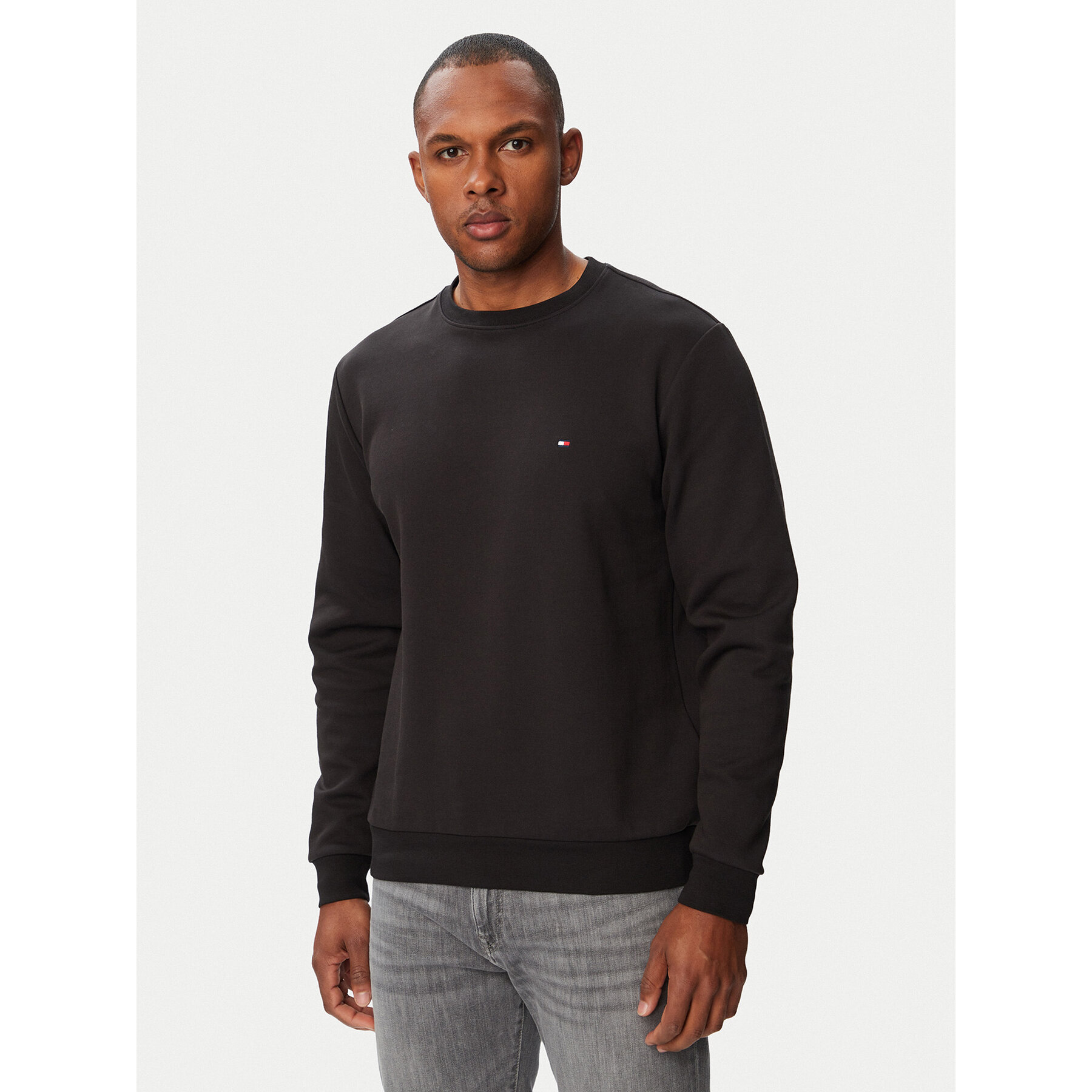 Tommy Hilfiger Sweter Essential MW0MW37241 Czarny Regular Fit