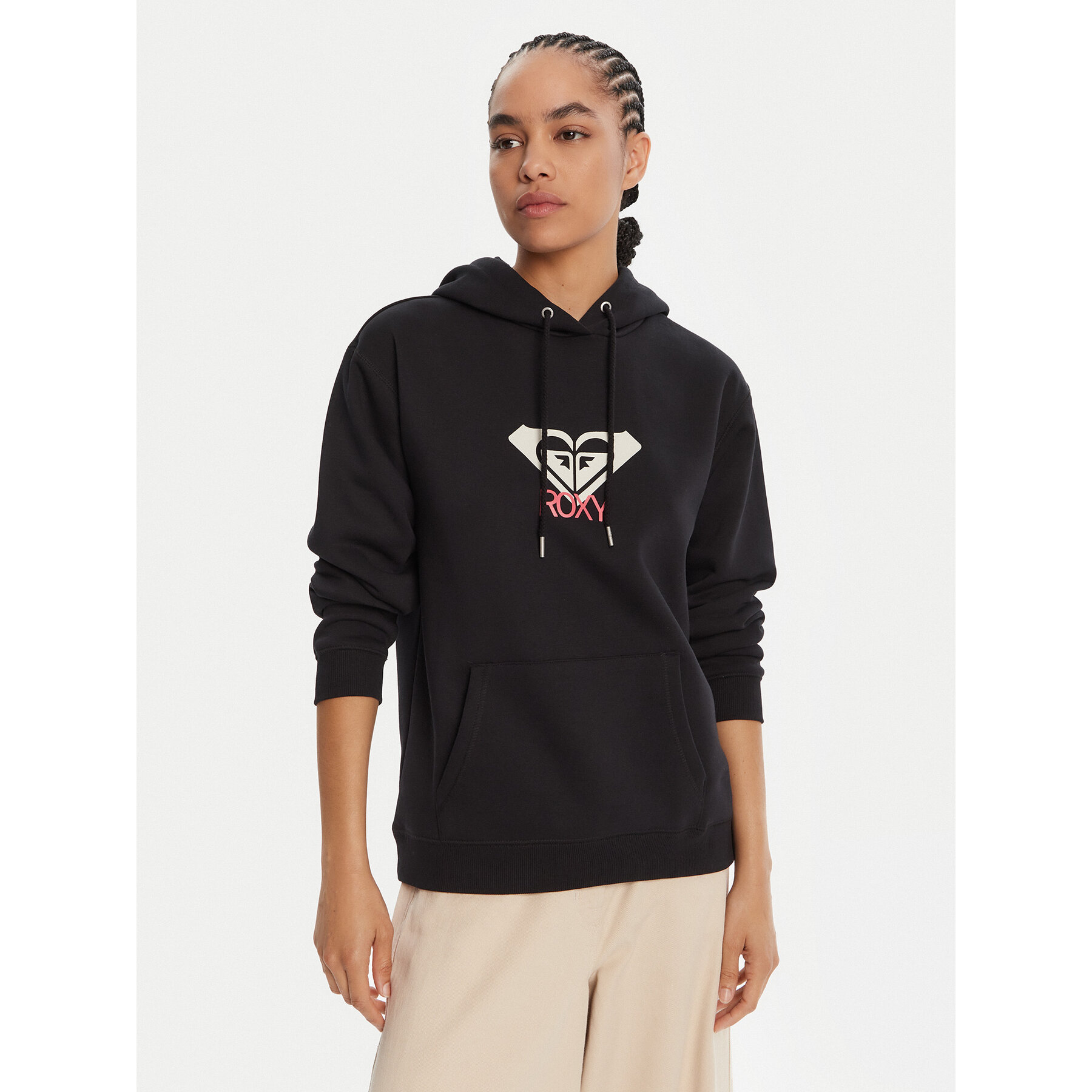 Roxy Bluza ERJFT05020 Czarny Regular Fit