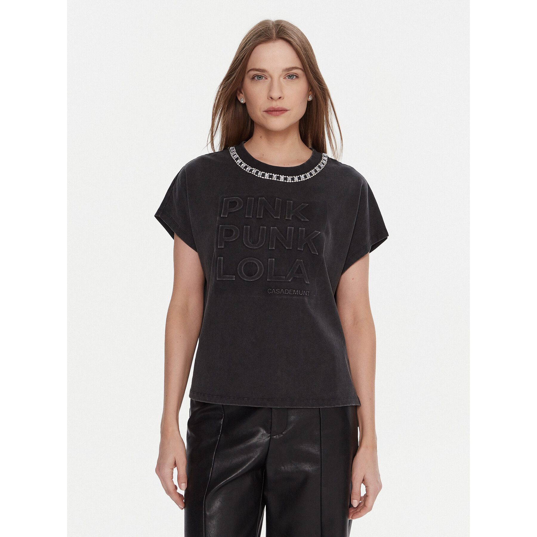 LOLA CASADEMUNT T-Shirt LF2515030 Szary Loose Fit