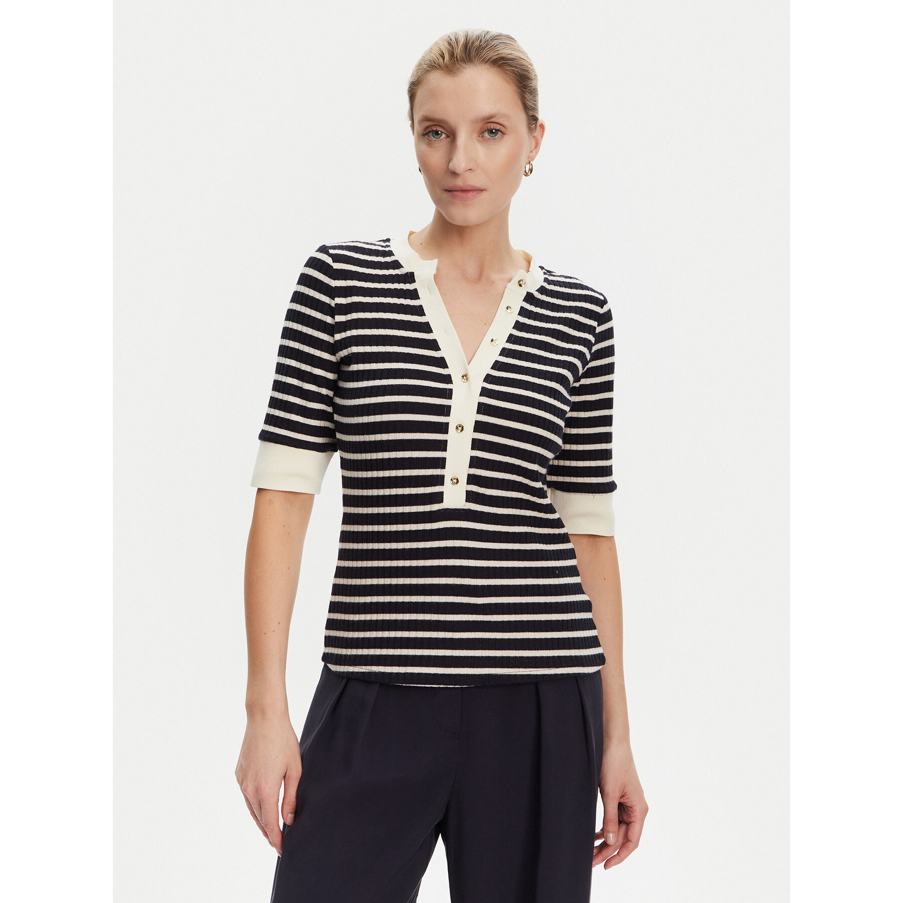 Guess Polo W5YP20 KCZ82 Granatowy Regular Fit