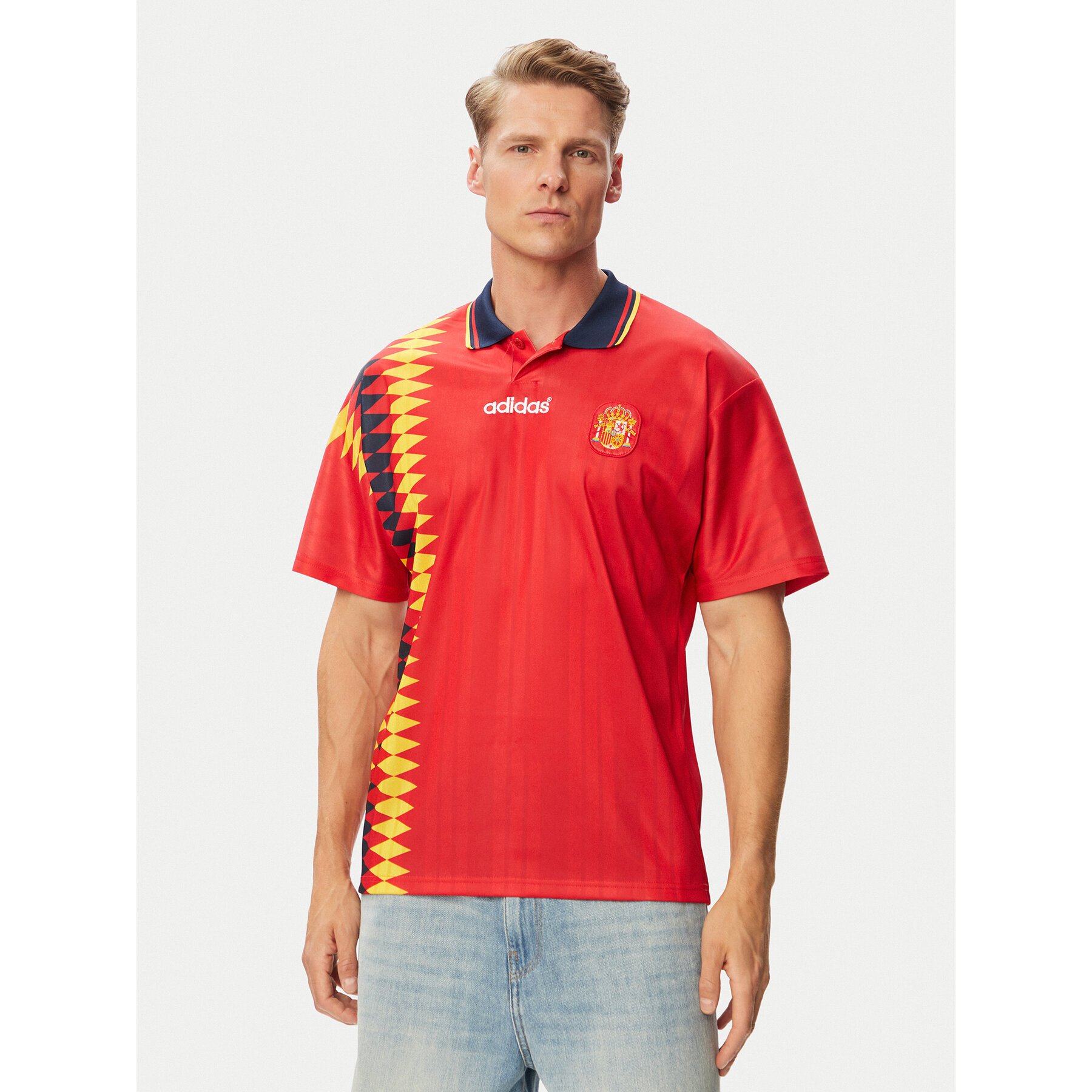 adidas Koszulka techniczna Spain Home Jersey 1994 JN3707 Czerwony Regular Fit