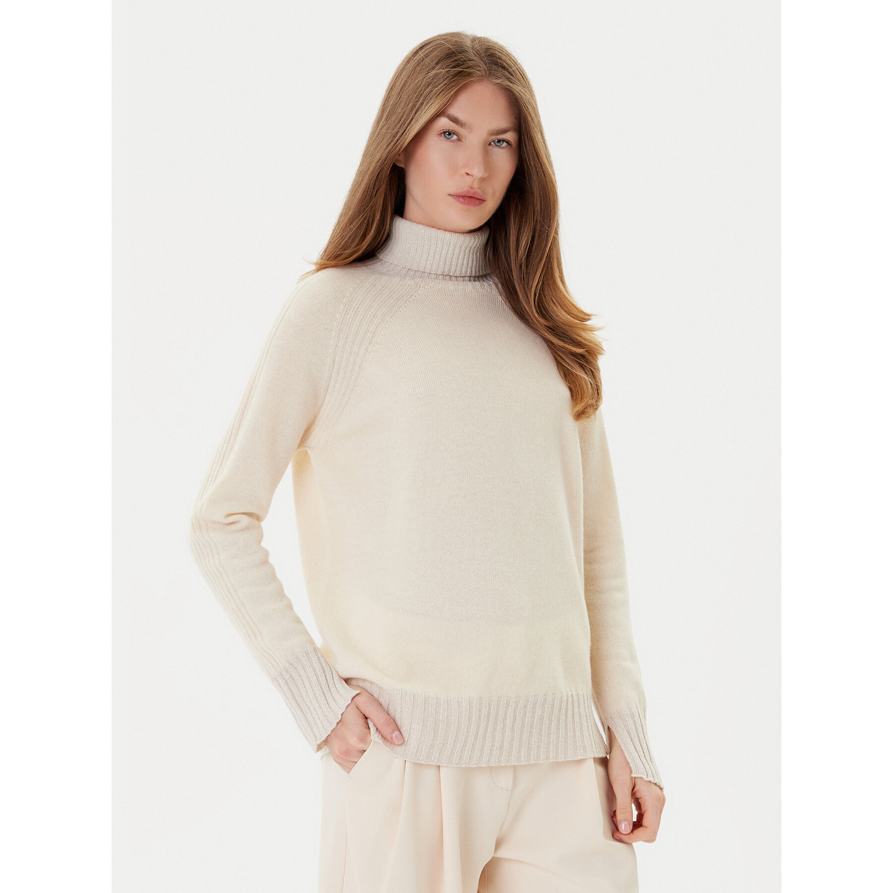 TWINSET Golf 252TP3582 Beżowy Loose Fit