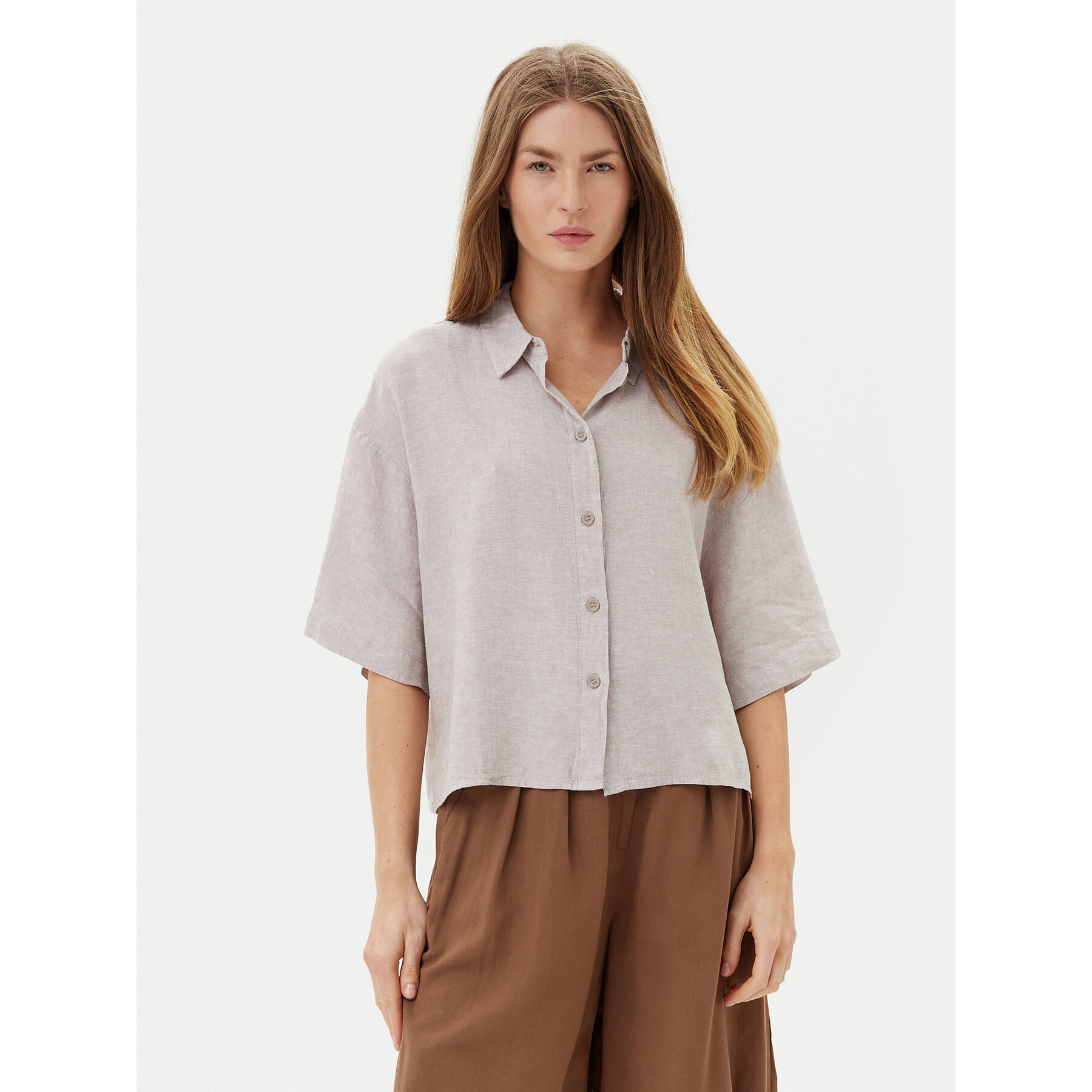 Vero Moda Koszula Linn 10306820 Szary Relaxed Fit