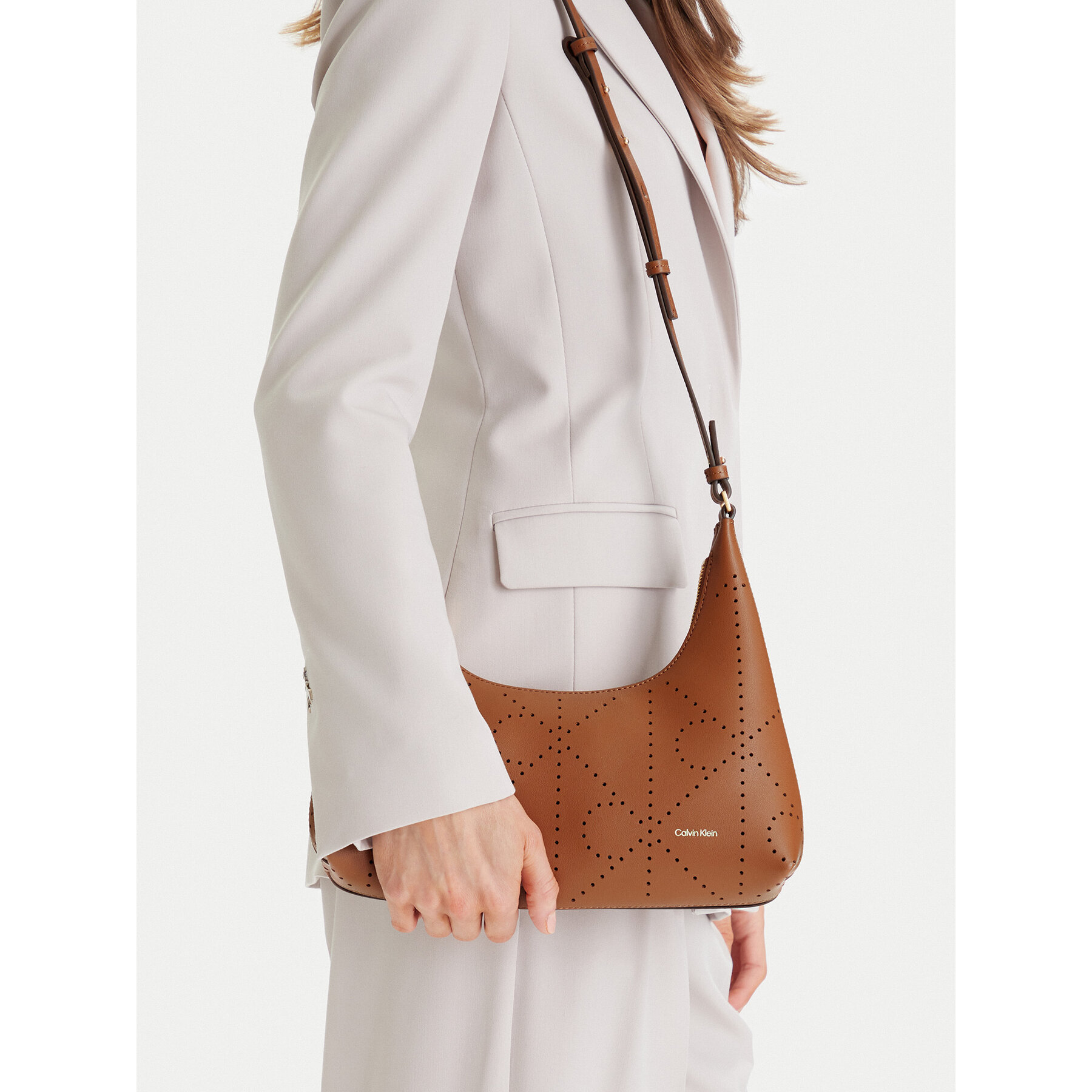 Calvin Klein Torebka Emblem Aop Perfor Lthr Bag LV04F3367G Brązowy