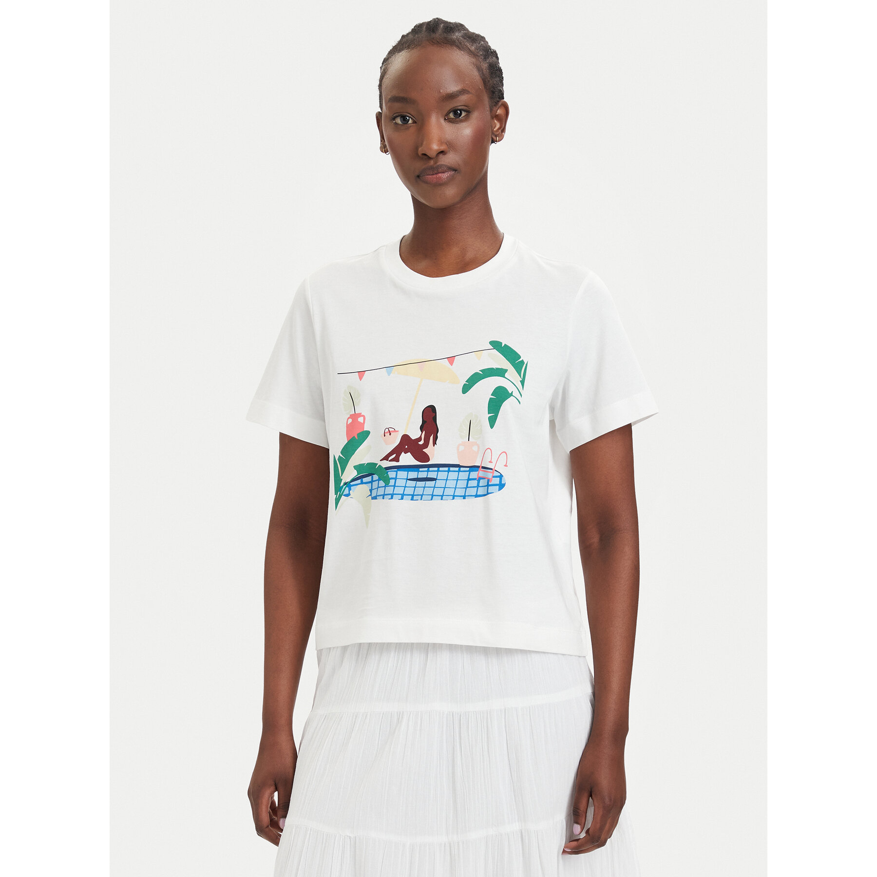 Vero Moda T-Shirt Emily 10344804 Biały Regular Fit