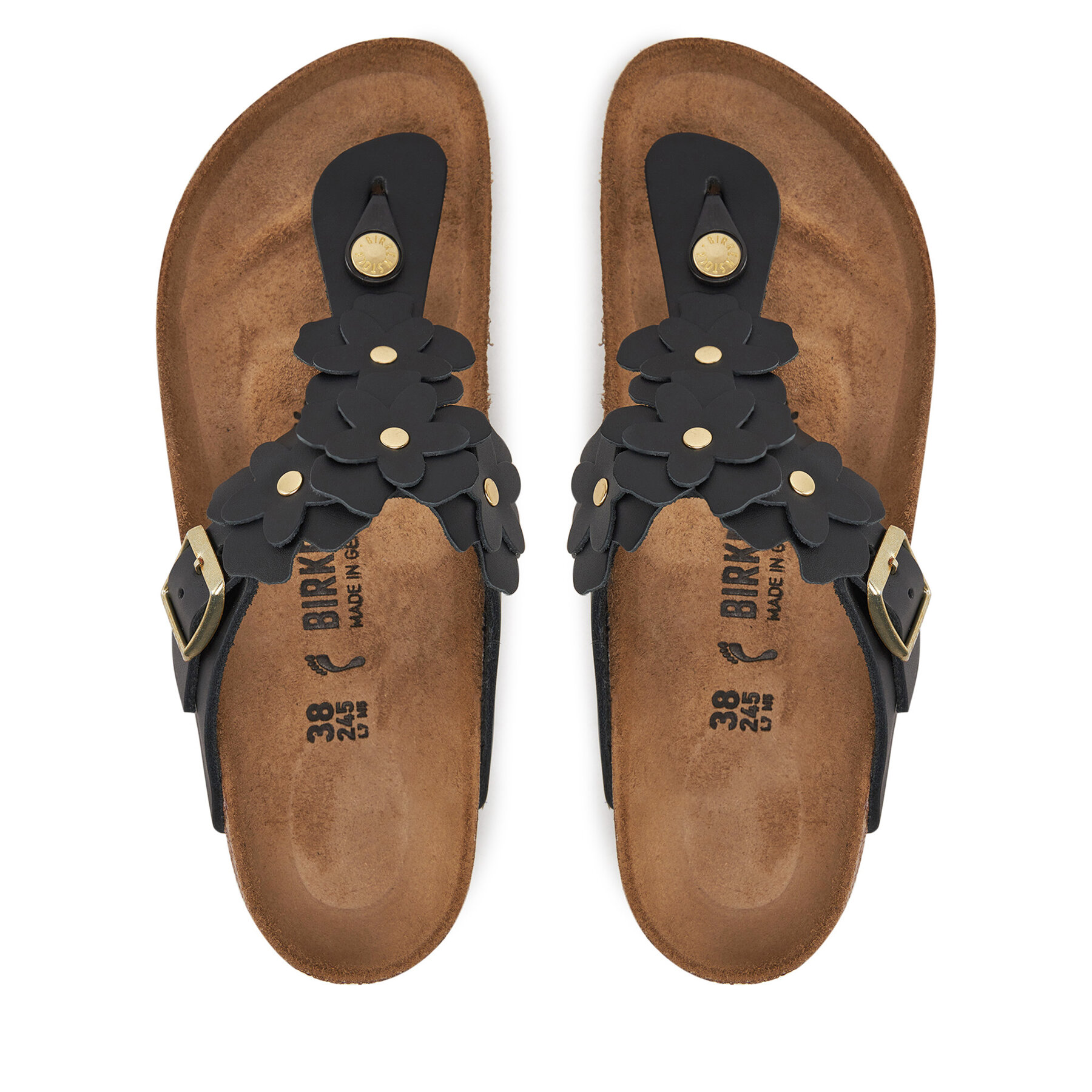 Birkenstock Japonki Gizeh Flowers 1026719 Czarny