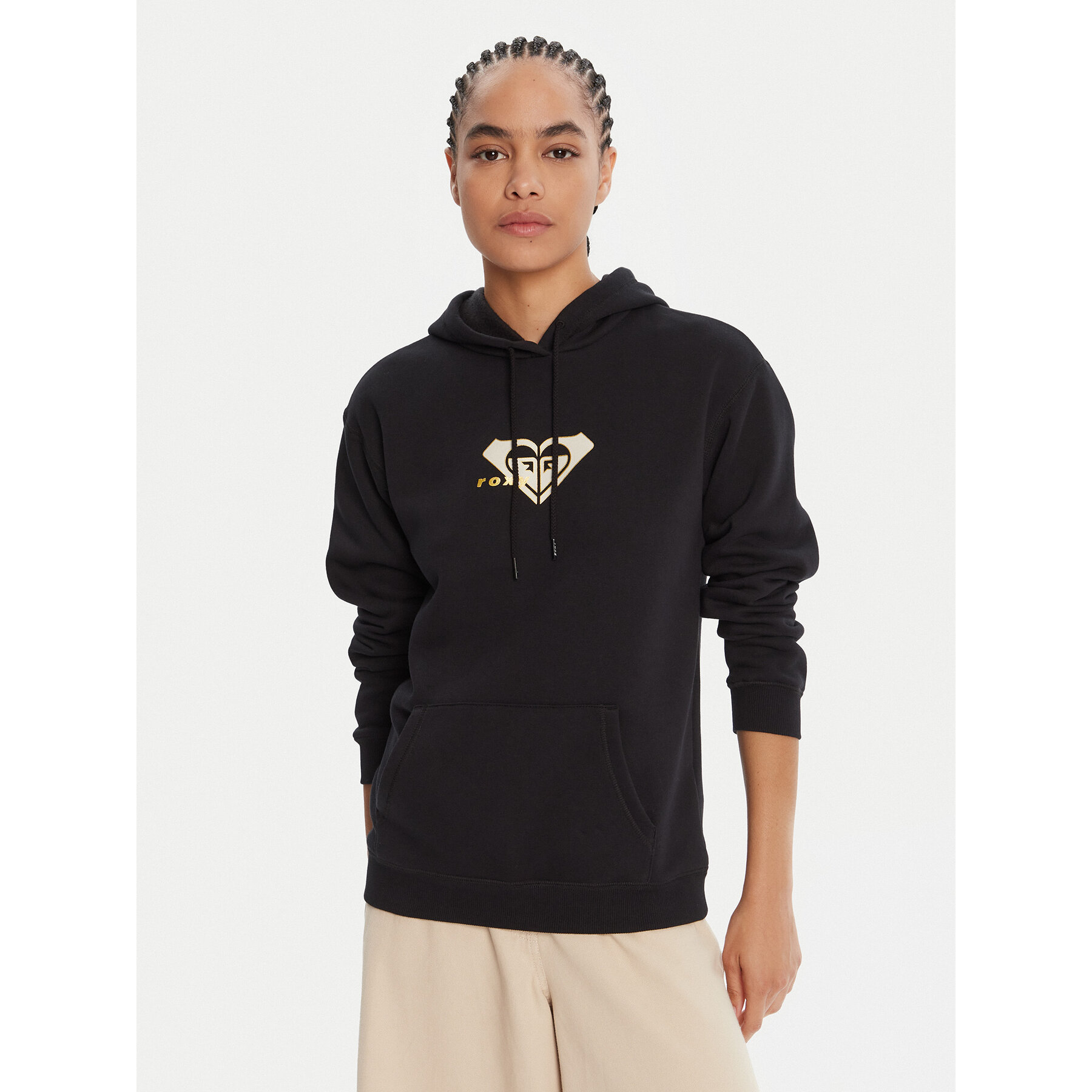 Roxy Bluza ERJFT05028 Czarny Regular Fit