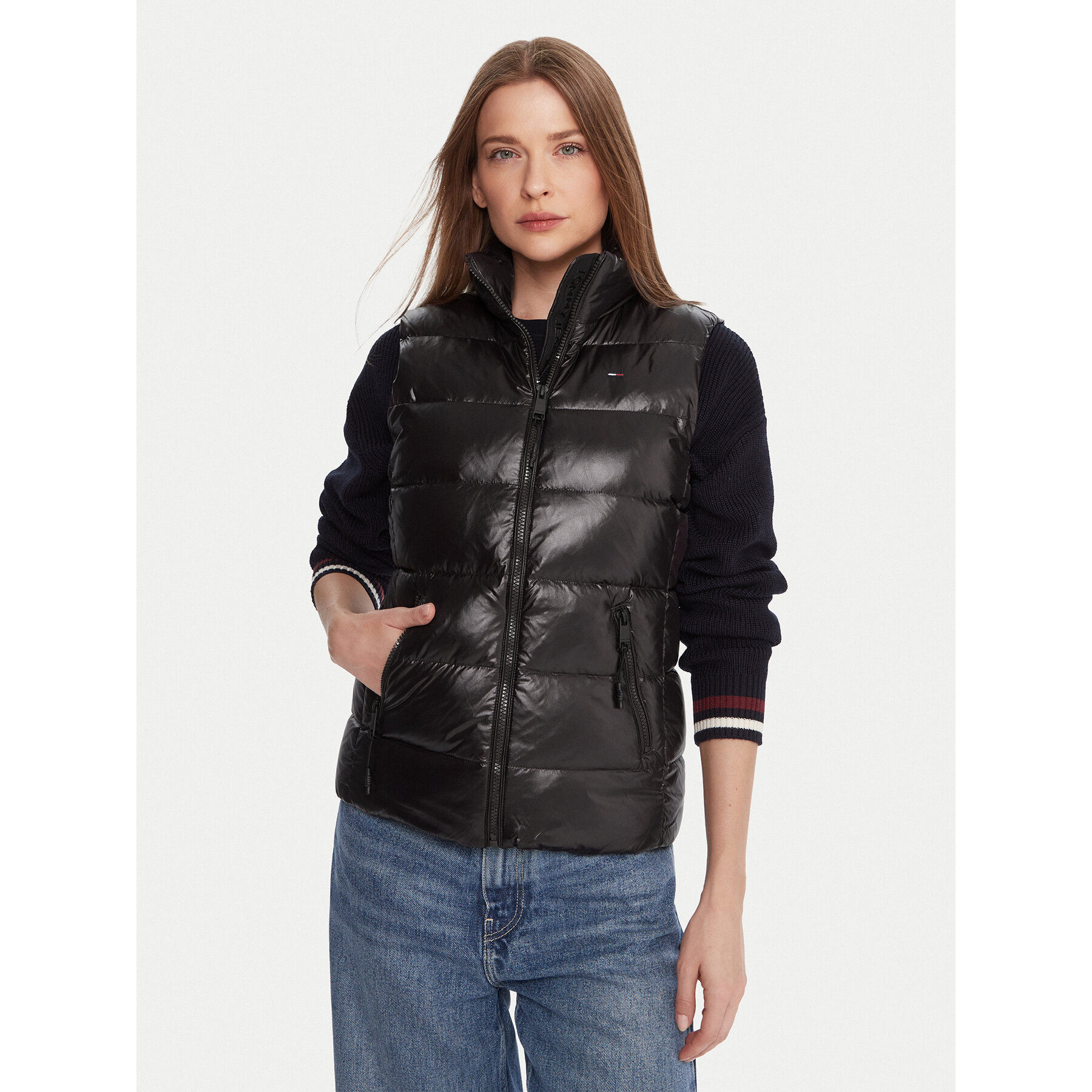 Tommy Jeans Bezrękawnik DW0DW21622 Czarny Slim Fit