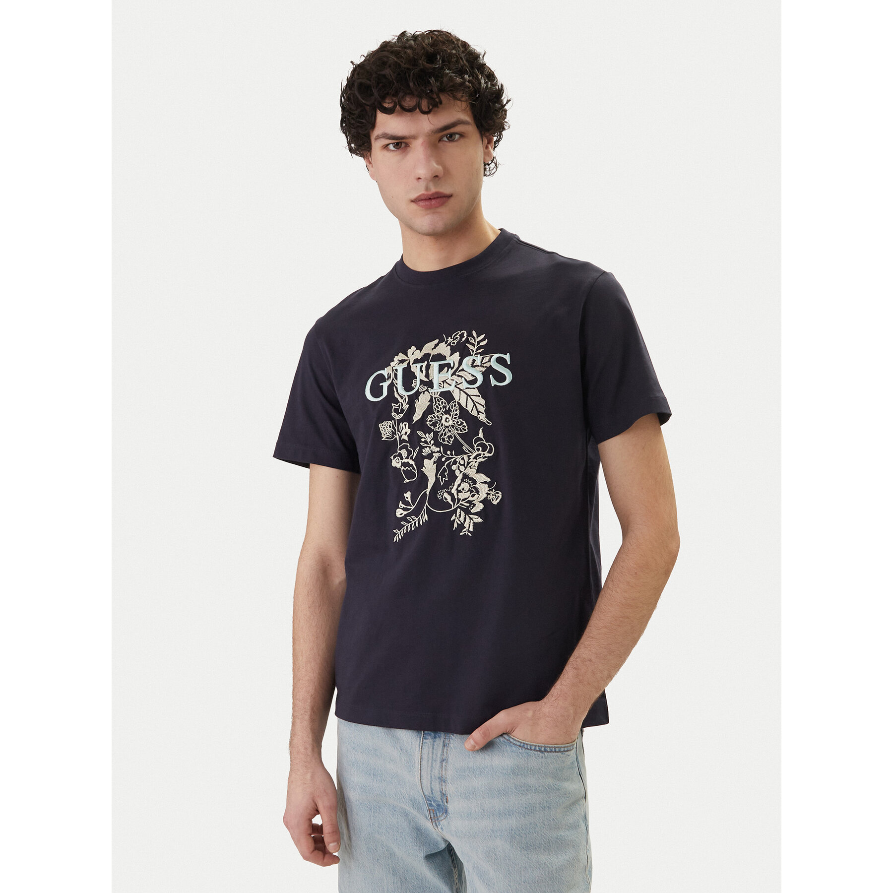Guess T-Shirt M6GI17 K3038 Granatowy Regular Fit
