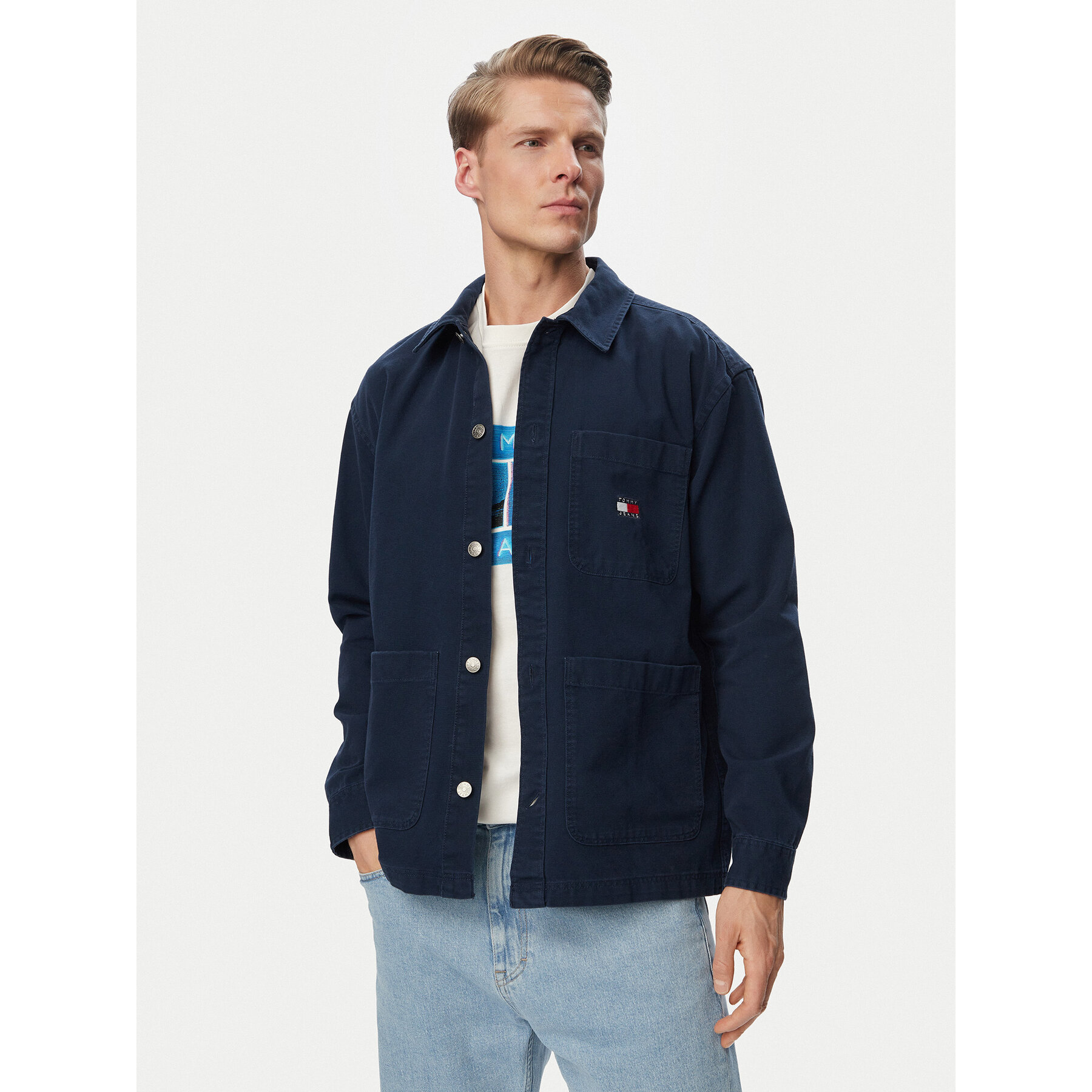 Tommy Jeans Kurtka jeansowa DM0DM20236 Granatowy Regular Fit