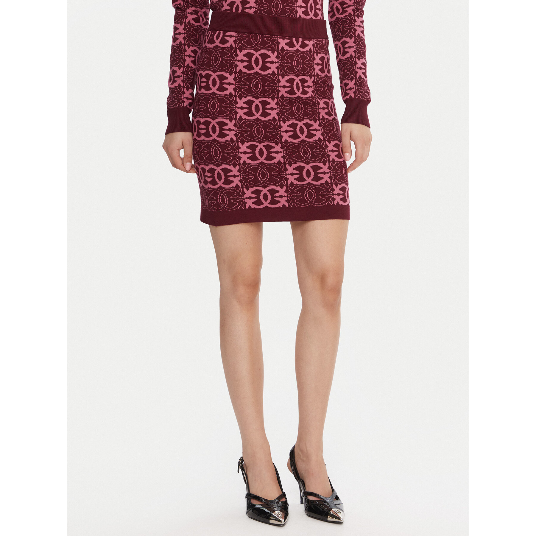 PINKO Spódnica mini Bang Bang 106040 A2YD Bordowy Slim Fit
