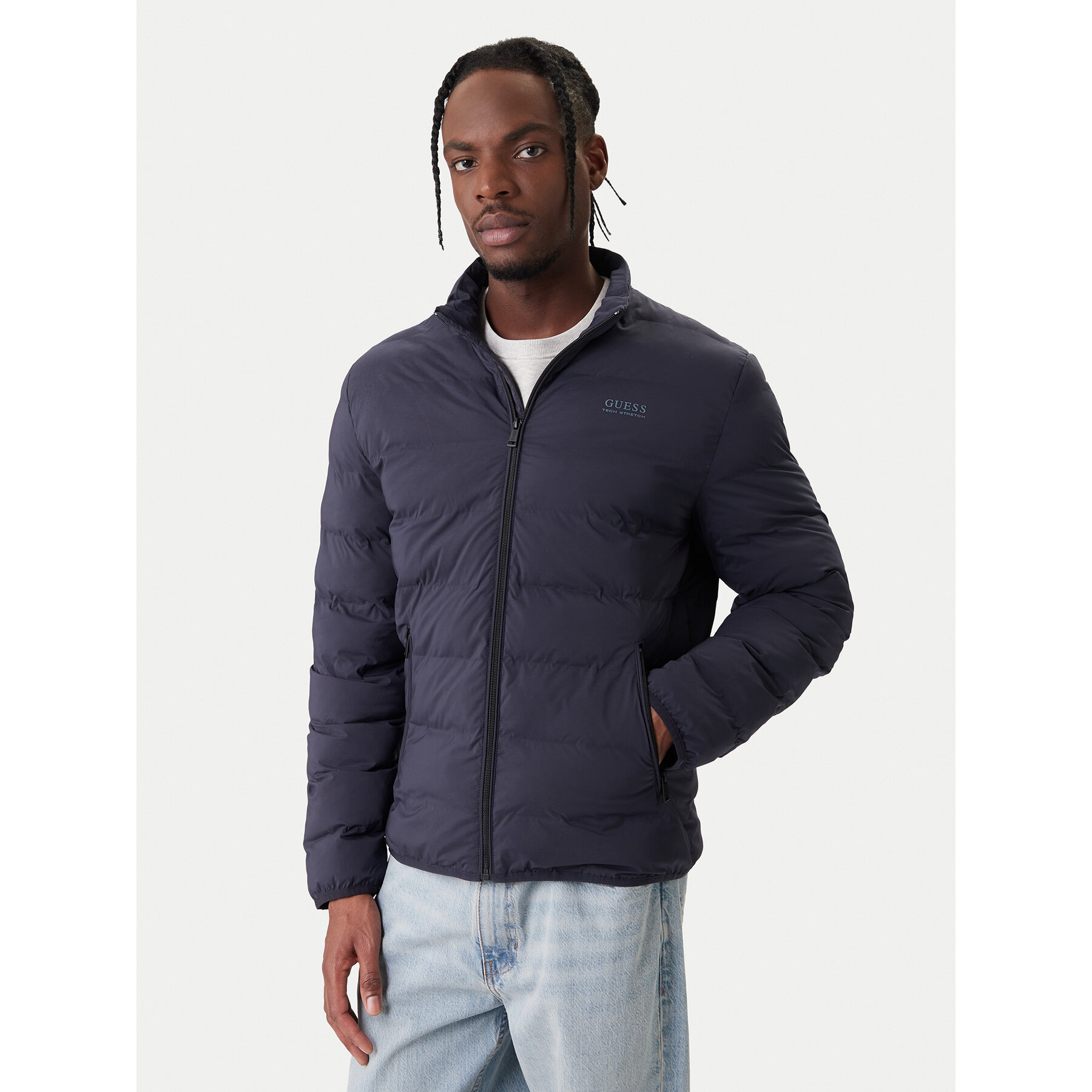 Guess Kurtka przejściowa M6RL0I WJ242 Granatowy Regular Fit