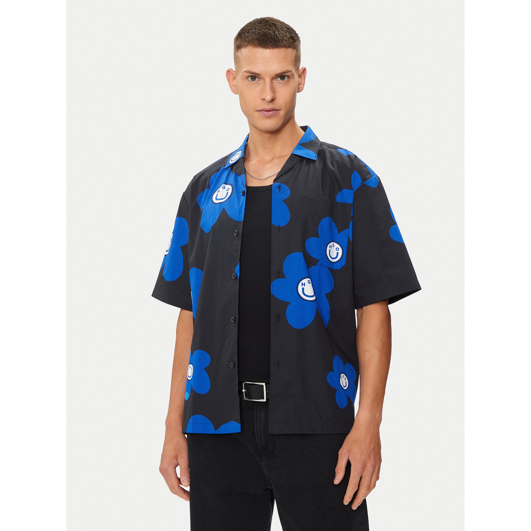 Hugo Koszula Eligino 50513855 Czarny Oversize