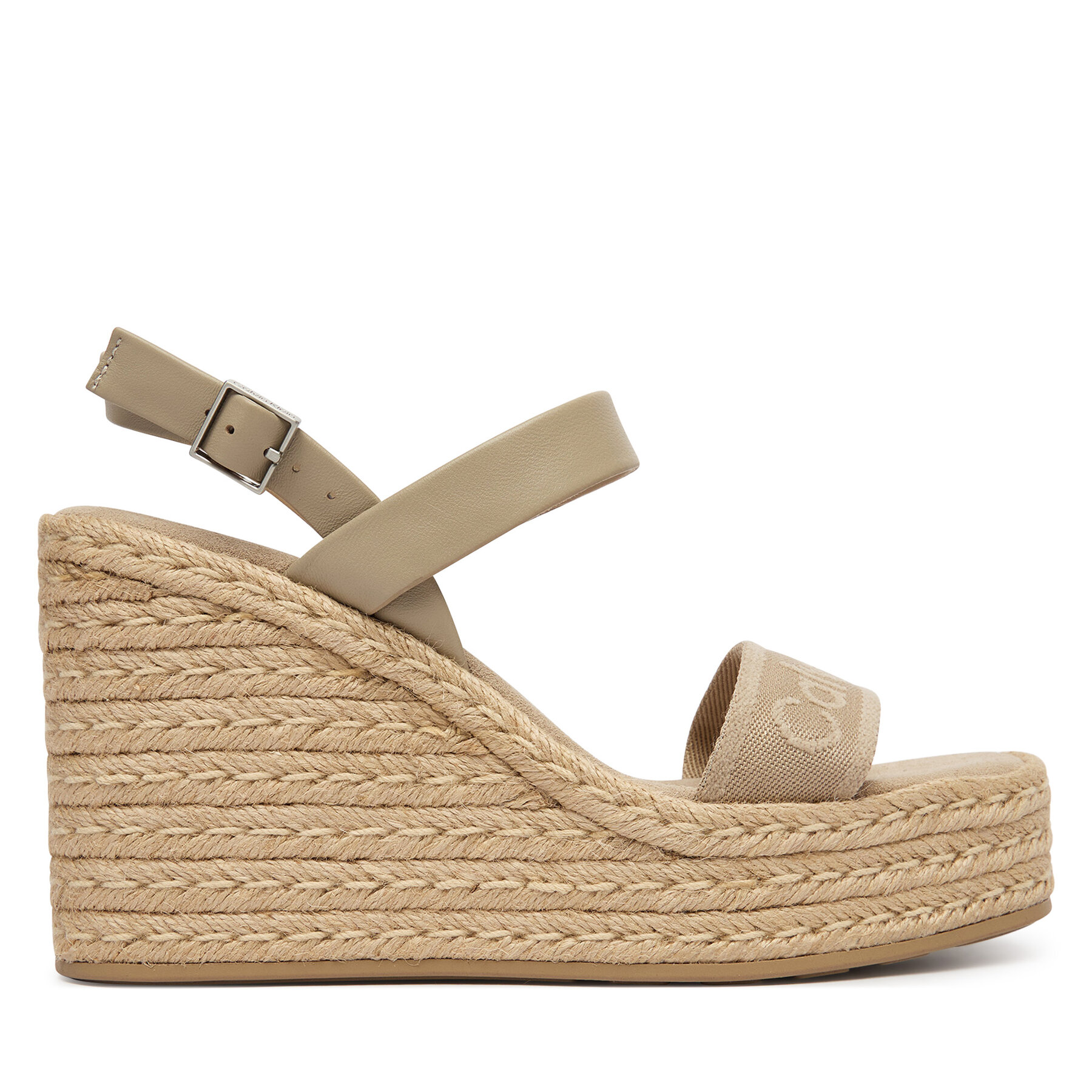 Calvin Klein Espadryle Wedge Espad 70 Webbing Lth HW0HW02901 Beżowy