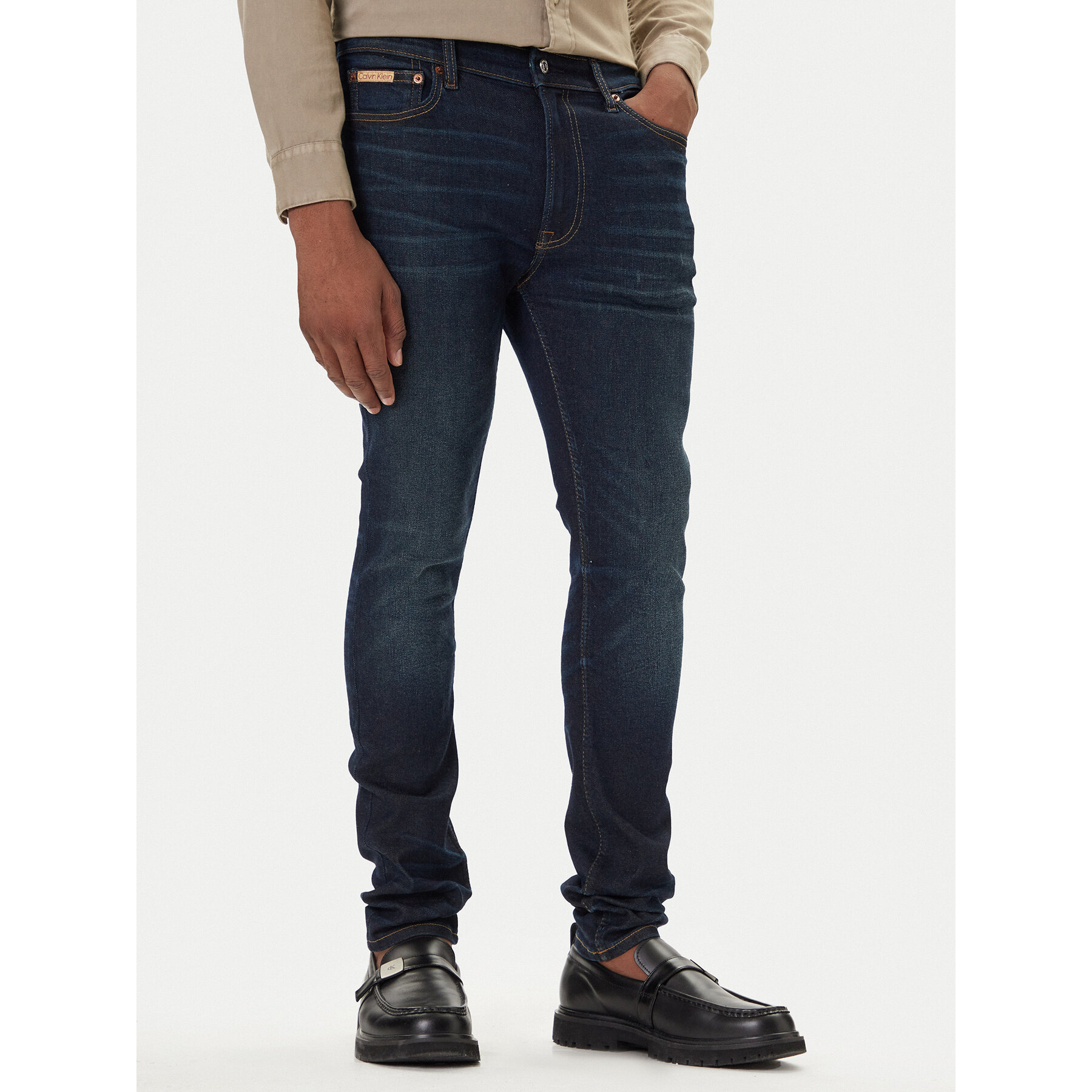 Calvin Klein Jeans Jeansy LV04RD718G Granatowy Skinny Fit