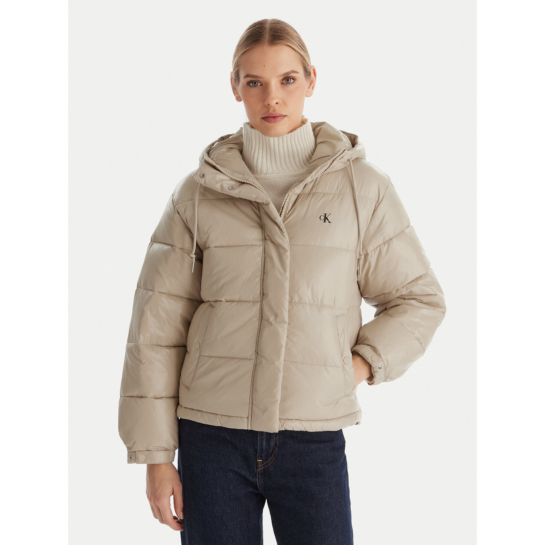 Calvin Klein Jeans Kurtka zimowa LV047D505G Beżowy Relaxed Fit