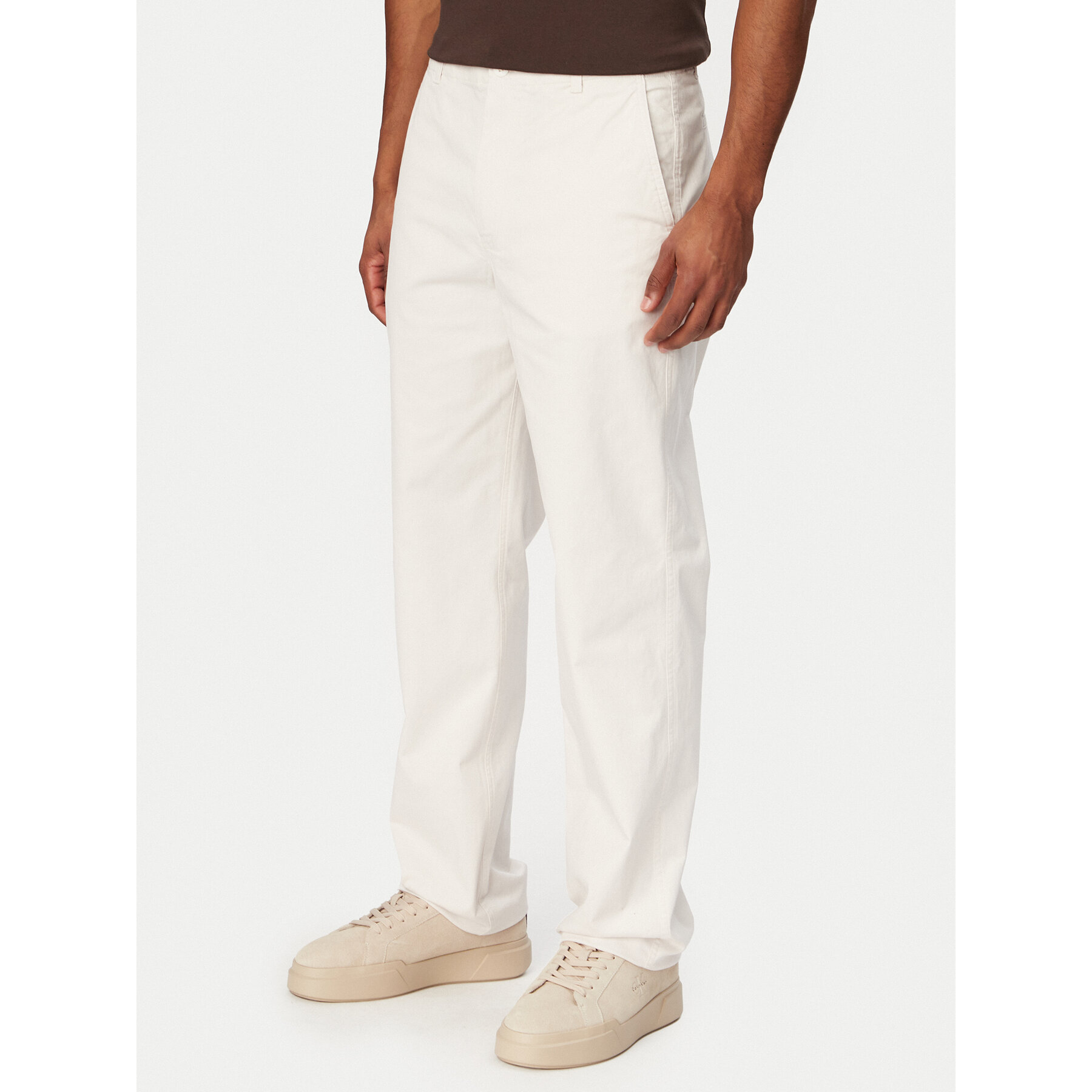 Calvin Klein Jeans Chinosy 90s LV04RF619G Biały Straight Fit