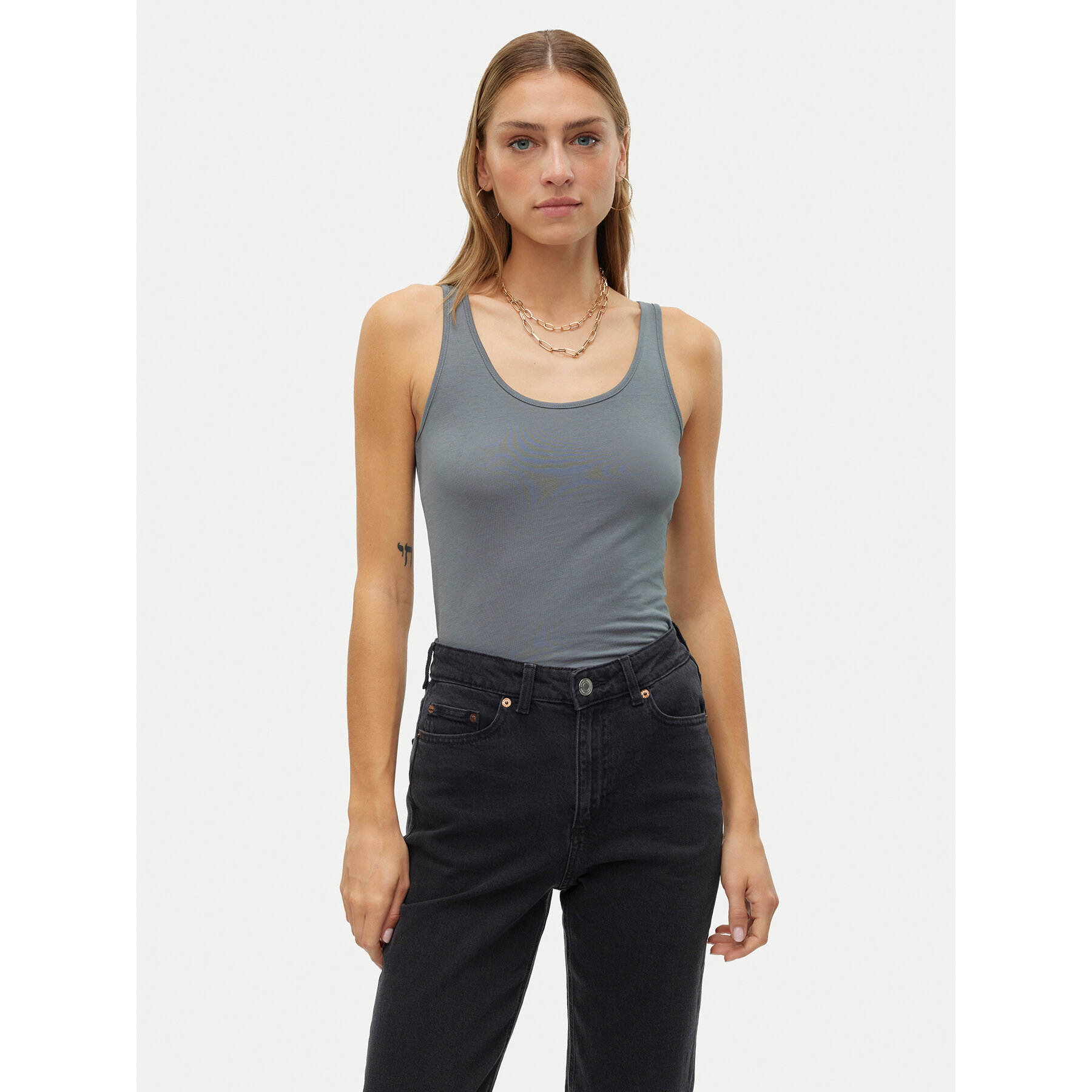 Vero Moda Top Maxi 10185110 Szary Regular Fit